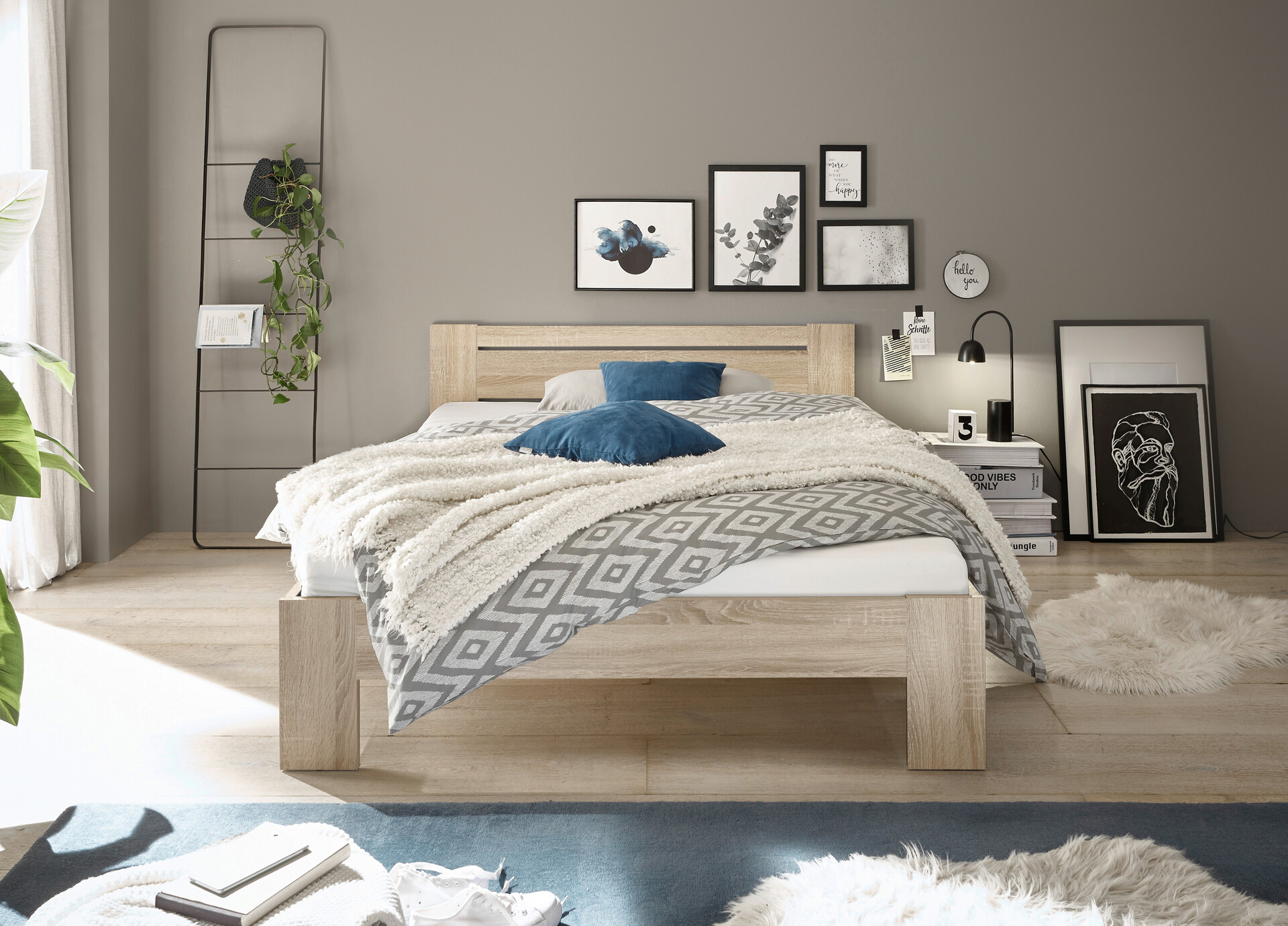 Futonbett Cannes Eiche Sonoma Nachbildung Liegefläche B/L: ca. 140x200 cm