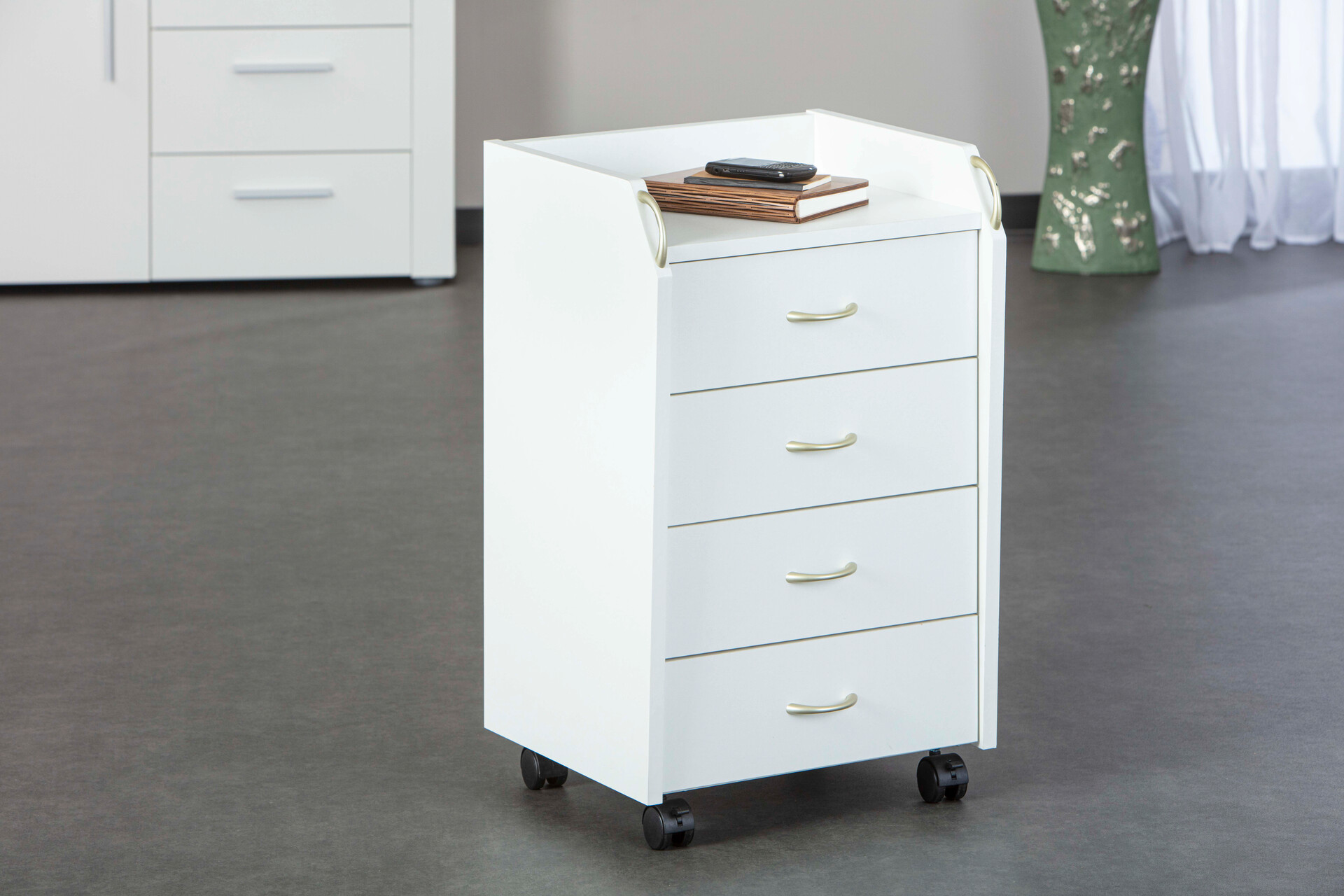 Rollcontainer Pronti weiß B/H/T: ca. 40x65x36 cm