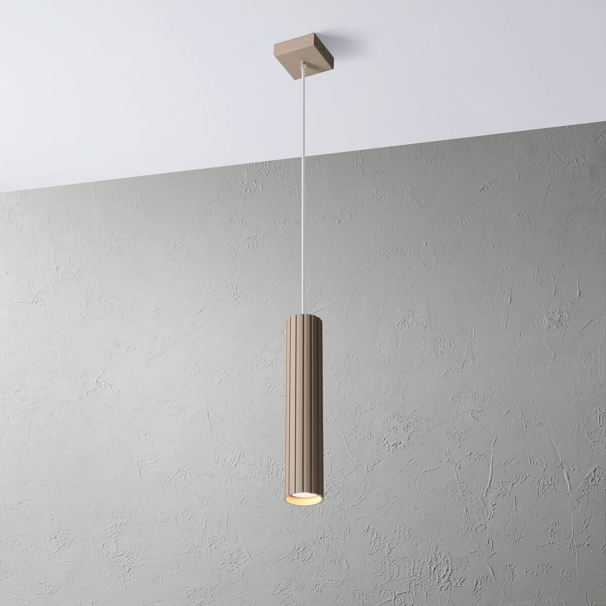 Lamkur Strahler Prisma beige Stahl B/H/L: ca. 6,5x118x6,5 cm 1 Brennstellen