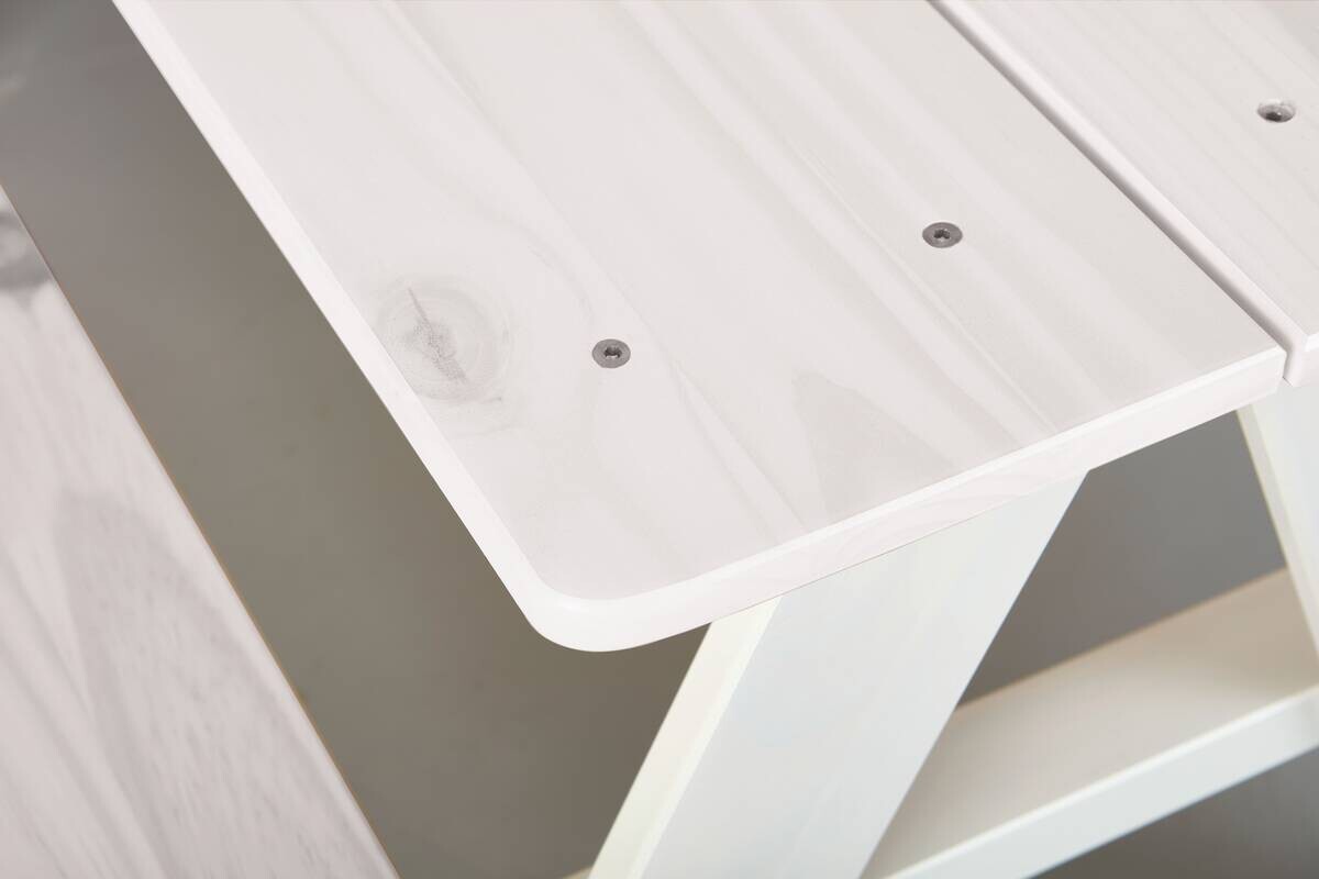 Kinder-Bank HENNING Weiß weiß lackiert B/H/L: ca. 82x50x90 cm