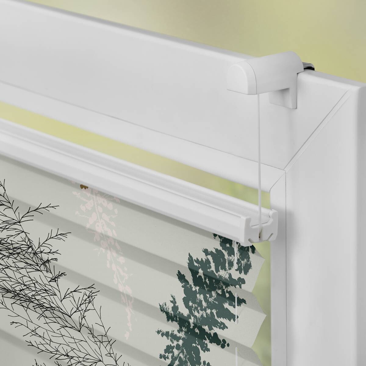 LICHTBLICK Spannplissee Fir Branches grün B/L: ca. 90x130 cm