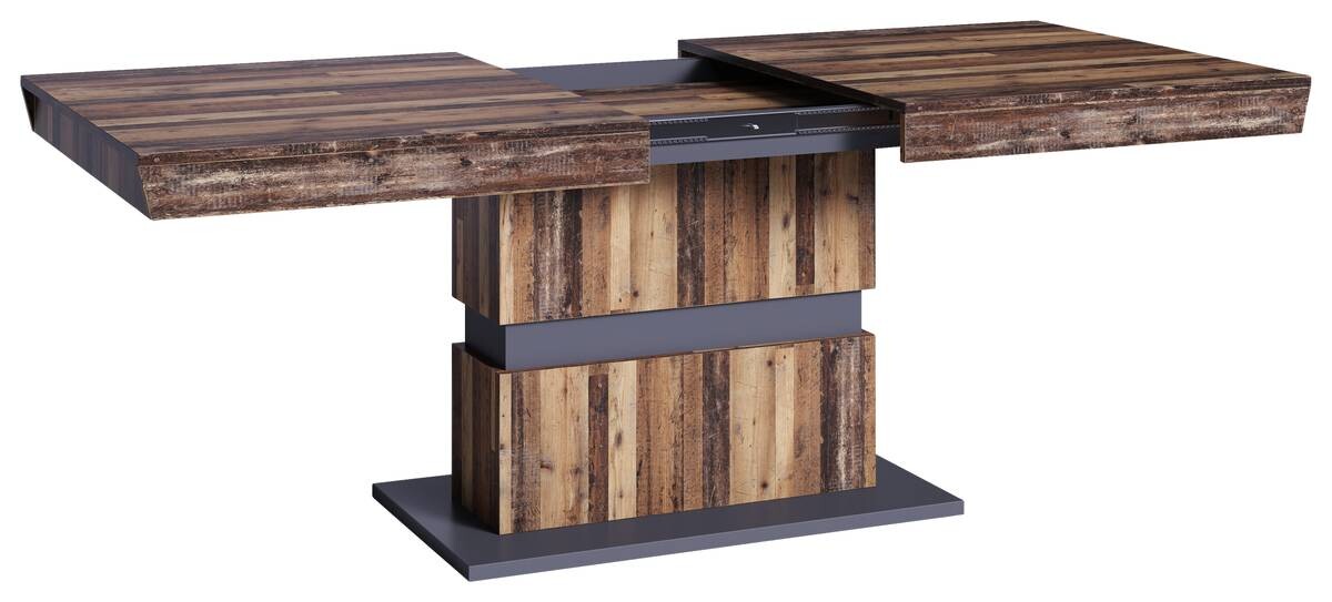 Tisch MATTHEW Eiche Old Wood Nachbildung anthrazit B/H/T: ca. 160x75x90 cm