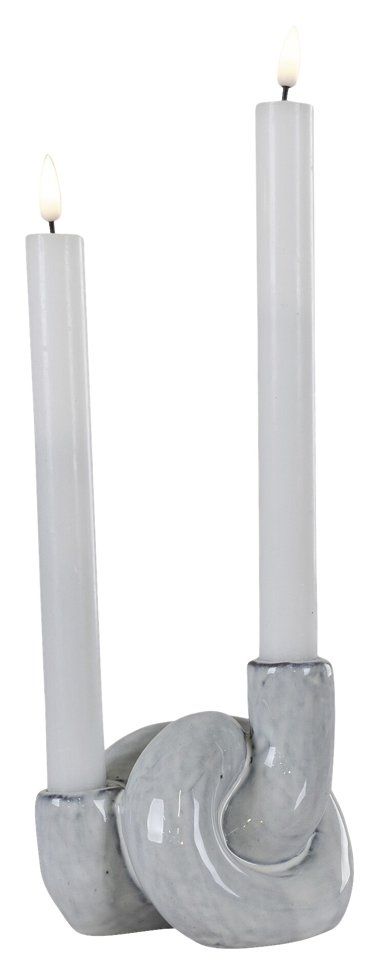 Housenordic Kerzenleuchter grau Keramik B/H/L: ca. 11x13x11 cm