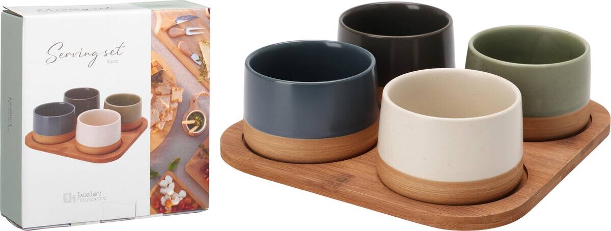 Dipschalen mehrfarbig Steinzeug B/H/L: ca. 22,5x7x22,5 cm