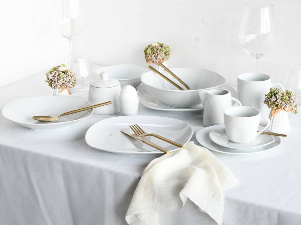 CreaTable Kombiservice Square weiß Porzellan 62 tlg.