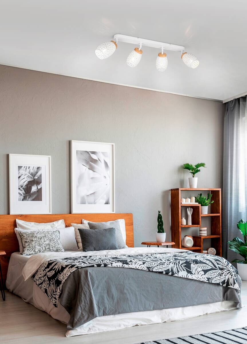 Reality Leuchten Spots Bidar weiß Metall B/H/L: ca. 74x27x12 cm E14 4 Brennstellen