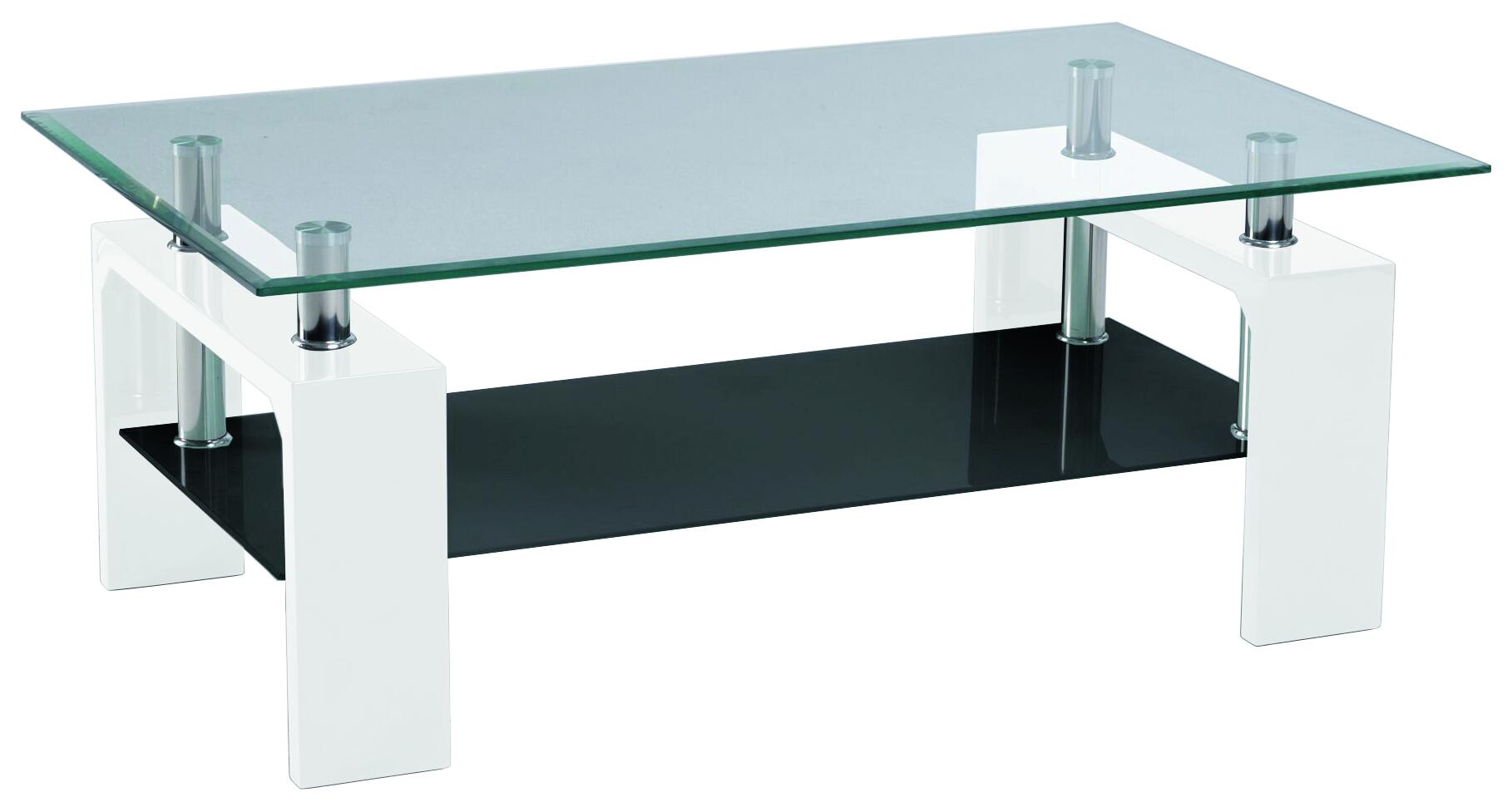 Glascouchtisch Modena glasklar weiß B/H/T: ca. 100x45x60 cm