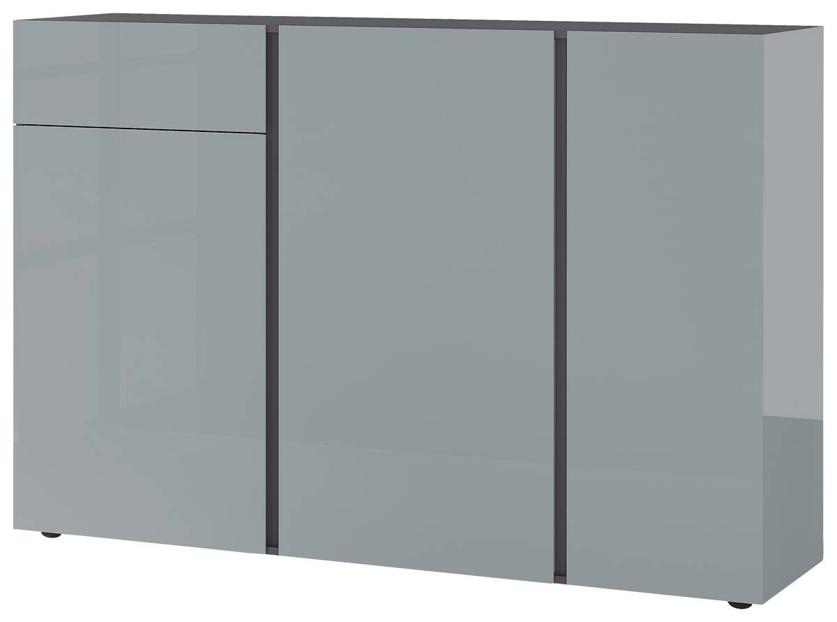 Sideboard Mesa Graphit Nachbildung Silbergrau Hochglanz B/H/T: ca. 152x103x43 cm