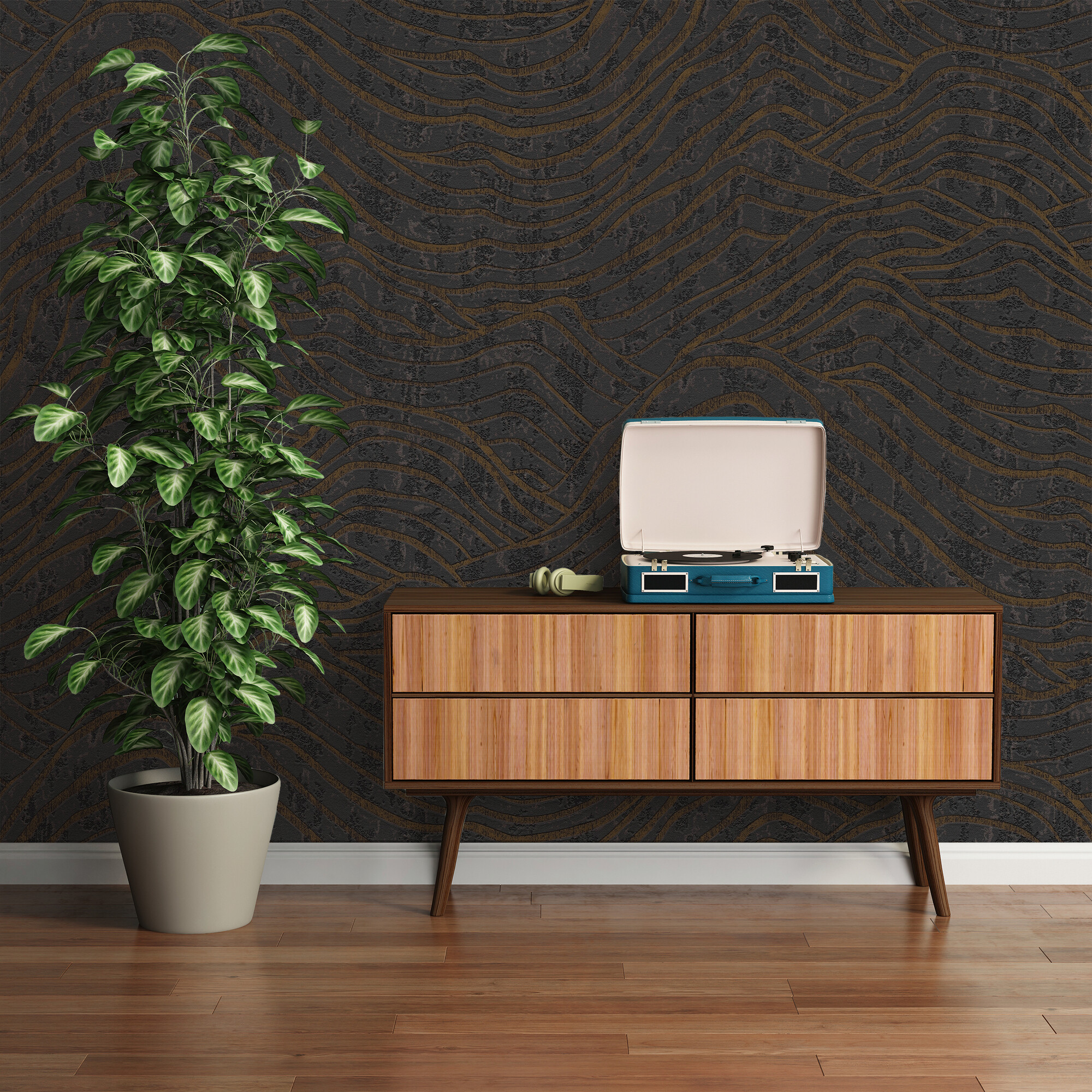 A.S.Creation Vliestapete silber schwarz B/H/D: ca. 53x1005x8,4 cm