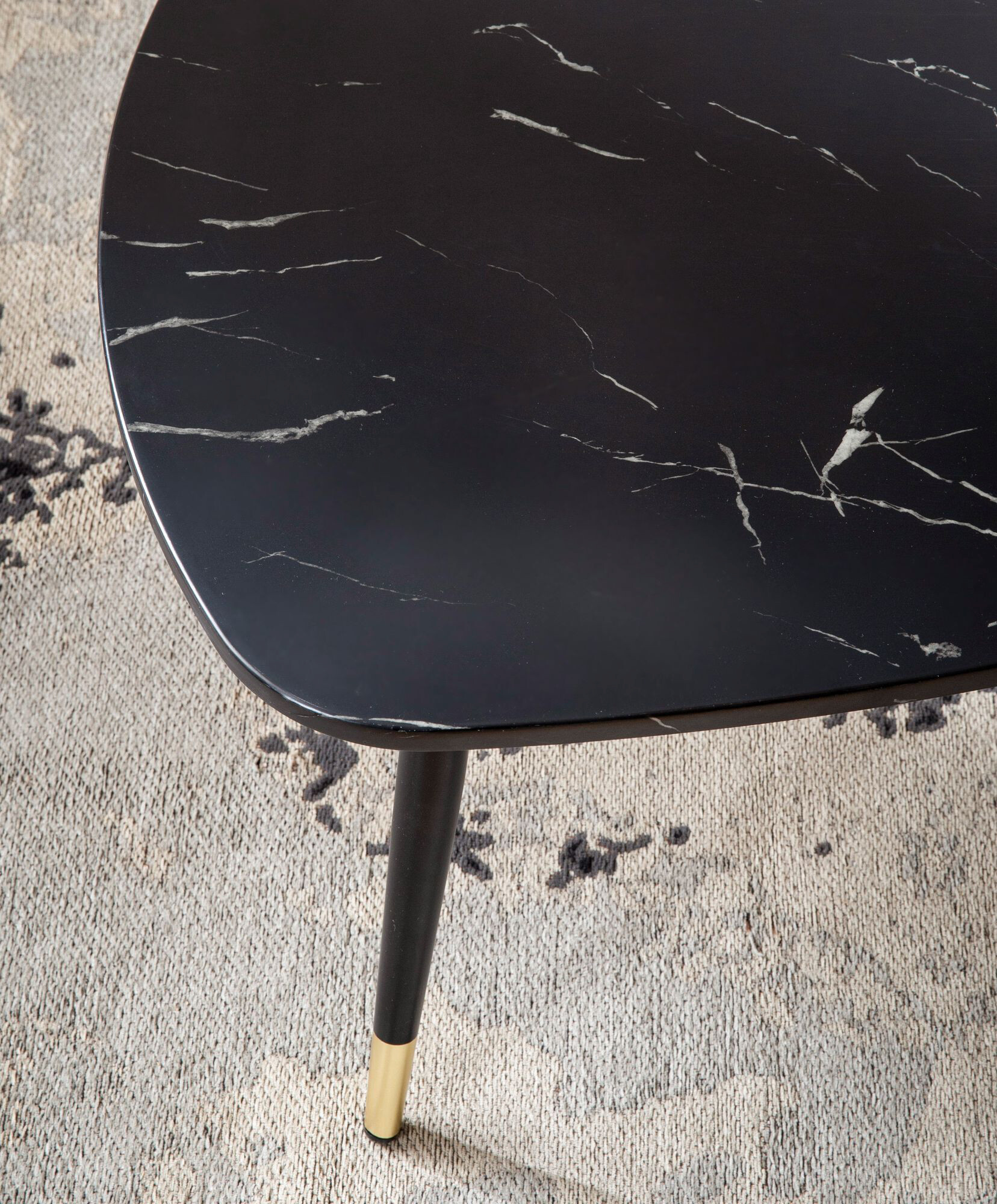 Wohnling Couchtisch schwarz Marmor B/H/T: ca. 90x41x60 cm