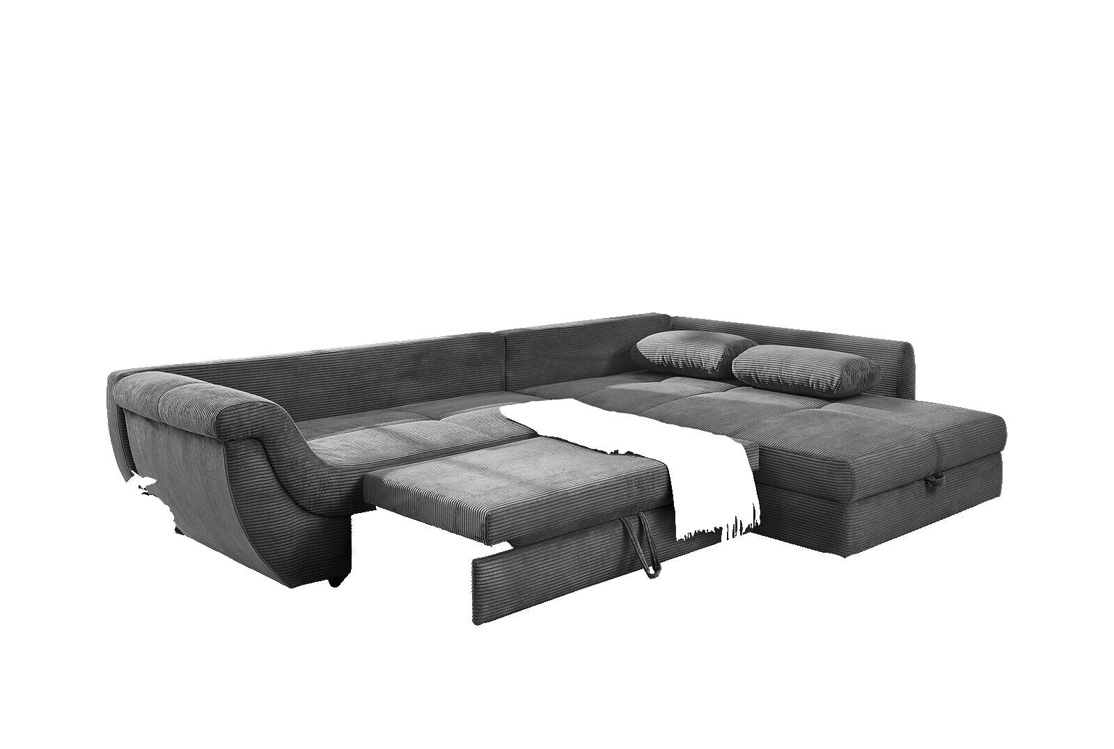 Ecksofa grau Microfaser B/H/T: ca. 330x72x207 cm