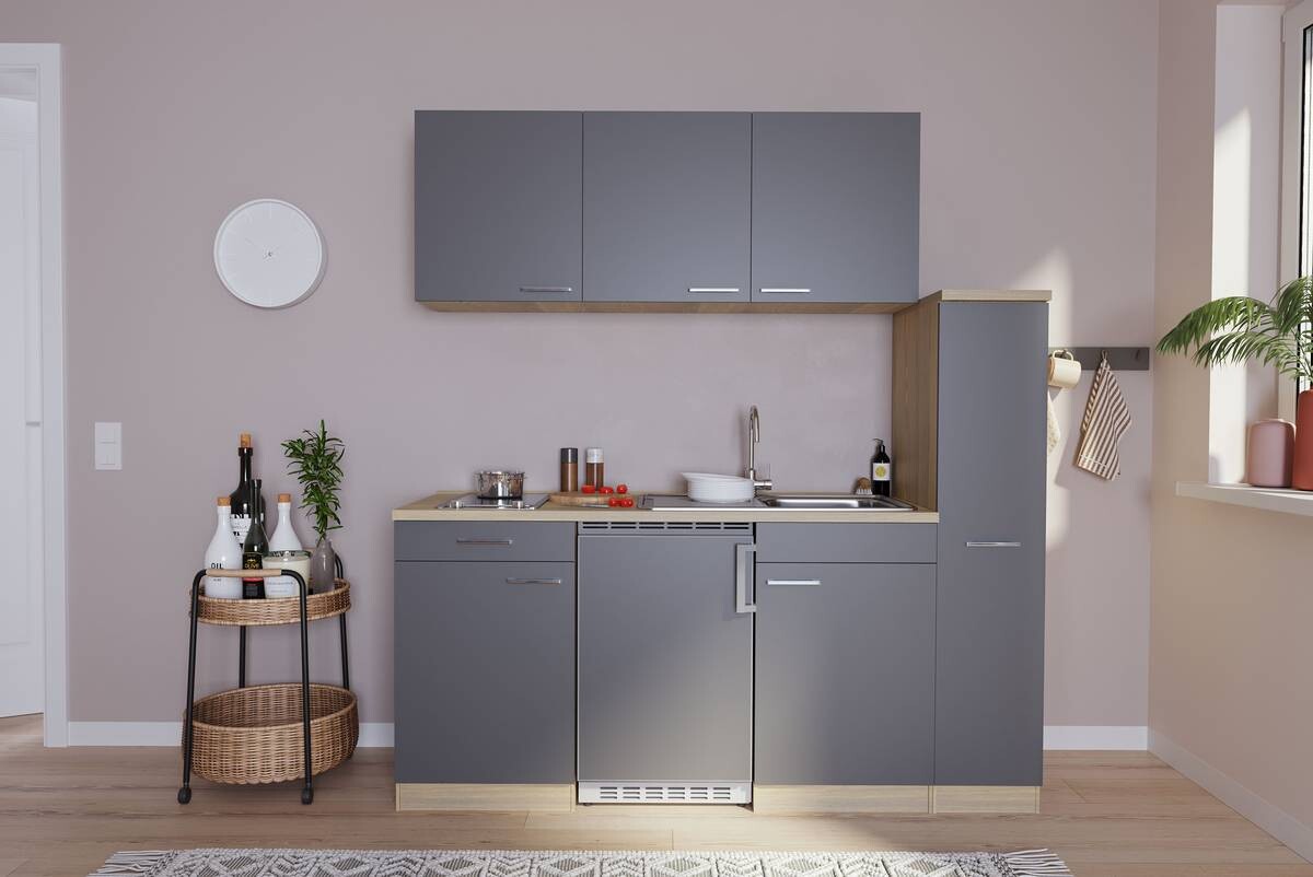 Respekta Küchenblock Economy Eiche Sägerau Nachbildung B/H/T: ca. 180x200x60 cm