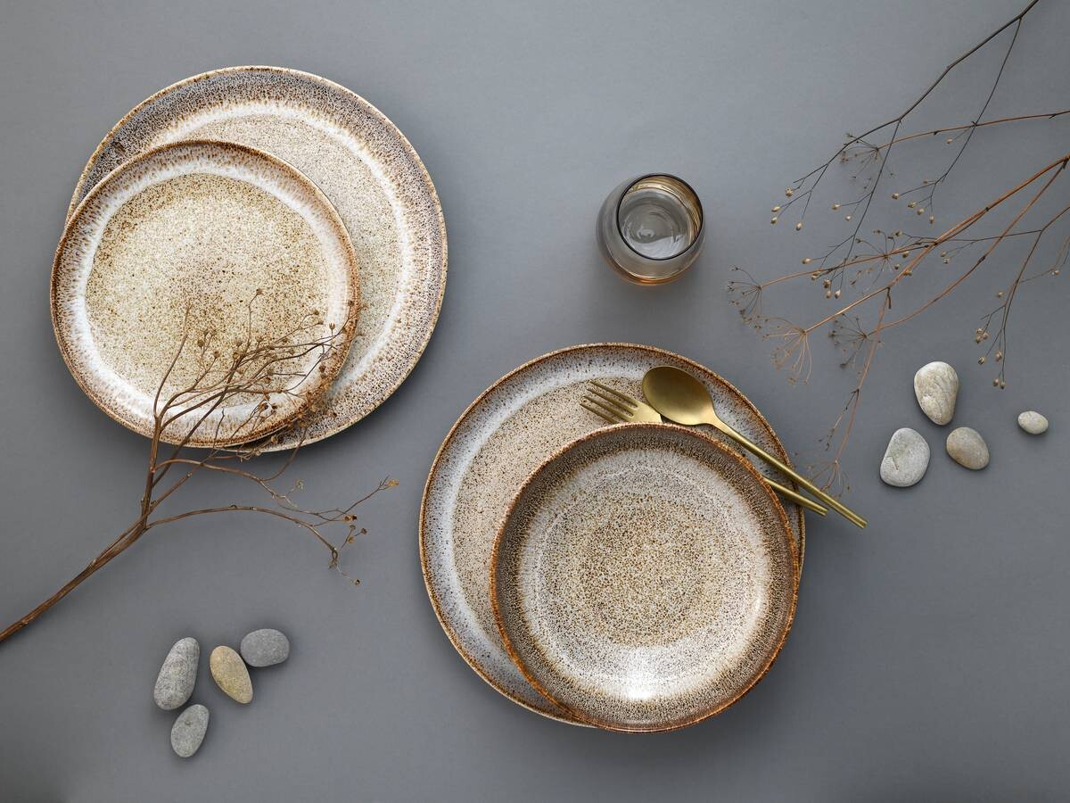 CreaTable Tafelservice STONE TOWN sand Steinzeug 12 tlg.