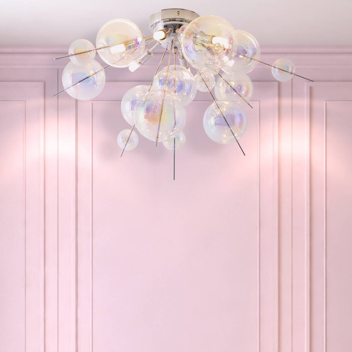 Näve Leuchten Deckenleuchte 1085130 multicolor Metall Glas B/H/T: ca. 57x38x57 cm G9 6 Brennstellen