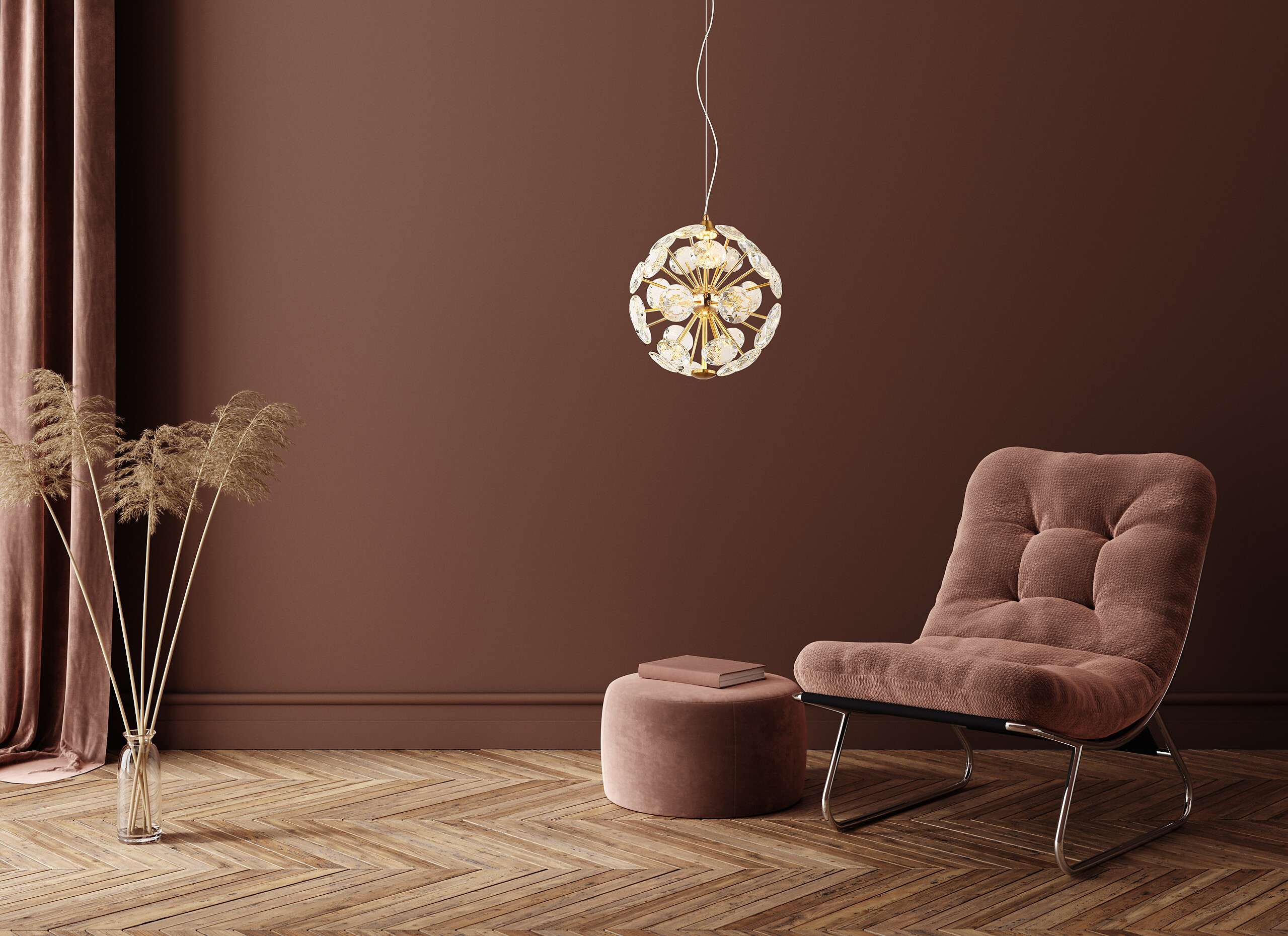 GLOBO Pendelleuchte klar gold Metall H/D: ca. 150x28 cm 1.0 Brennstellen