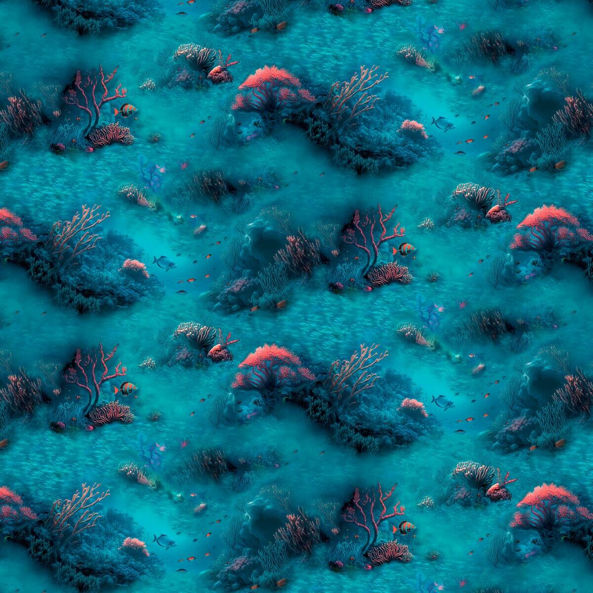 UGEPA Papiertapete blau bunt B/L: ca. 53x1005 cm