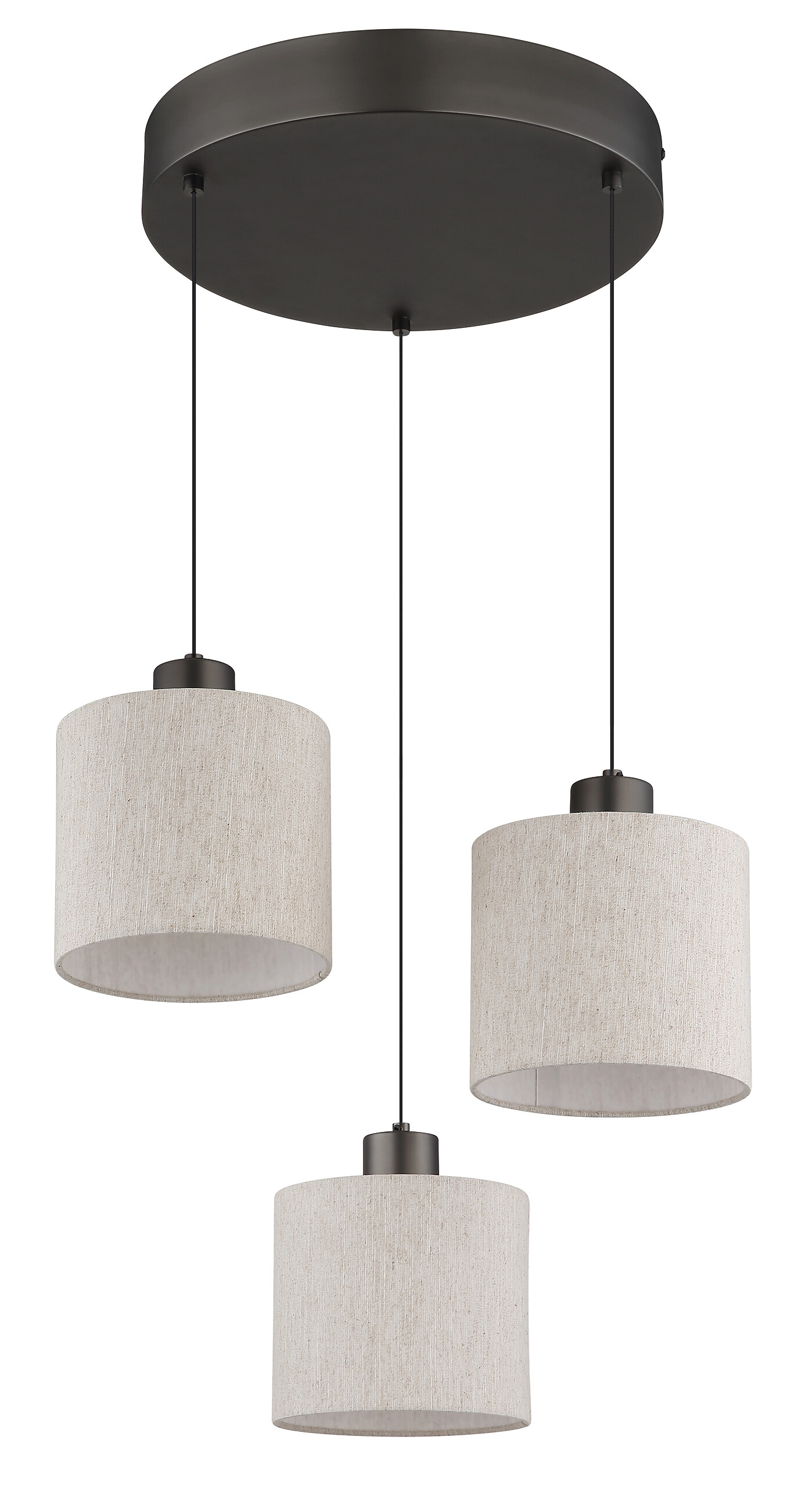 GLOBO Pendelleuchte creme schwarz Metall Leinen H/D: ca. 180x49 cm 1.0 Brennstellen