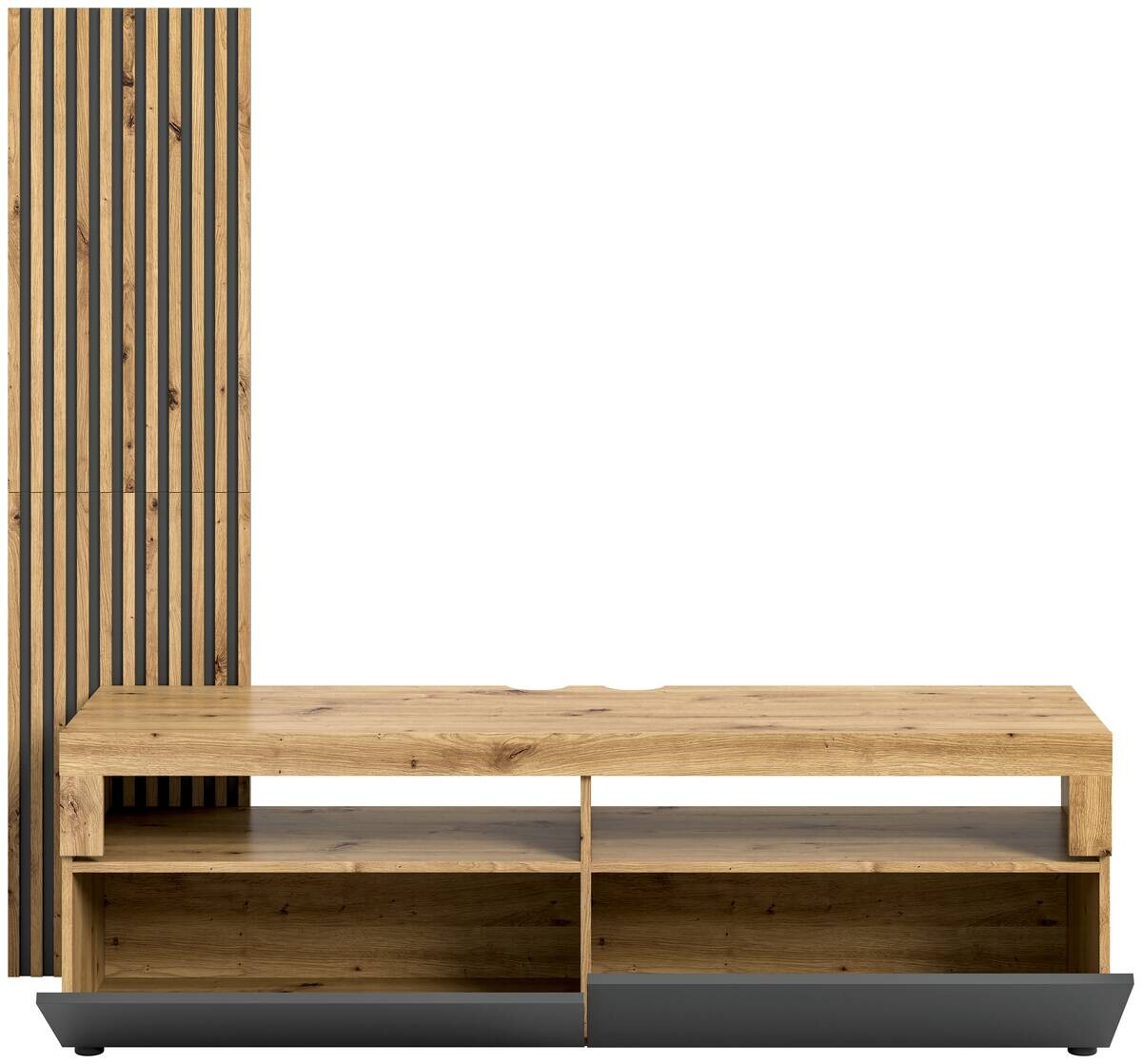 TV-Lowboard Okai anthrazit Eiche Artisan Nachbildung B/H/T: ca. 160x90x45 cm