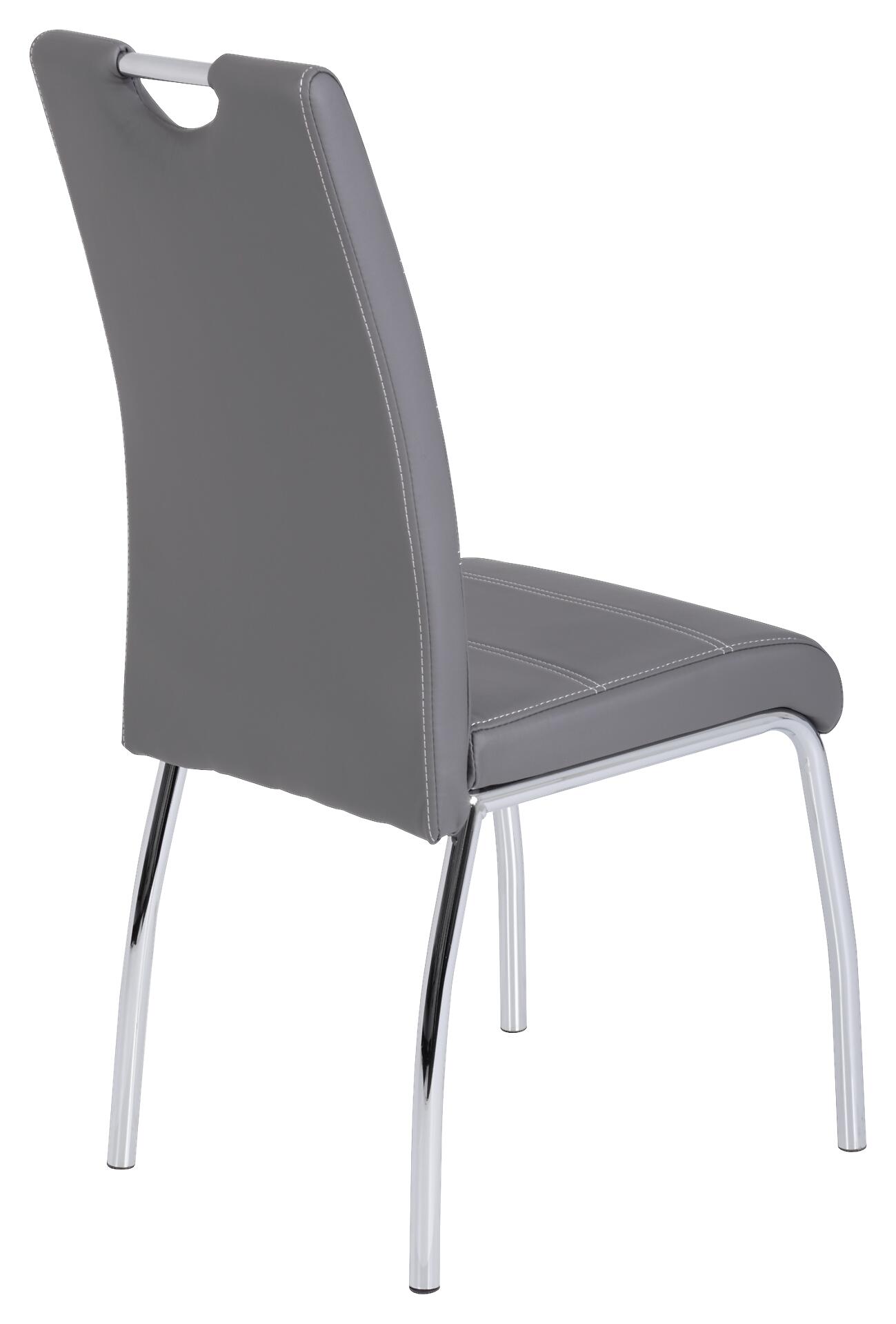 Stuhl Susi 4er Set grau Kunstleder B/H/T: ca. 44x98x61 cm