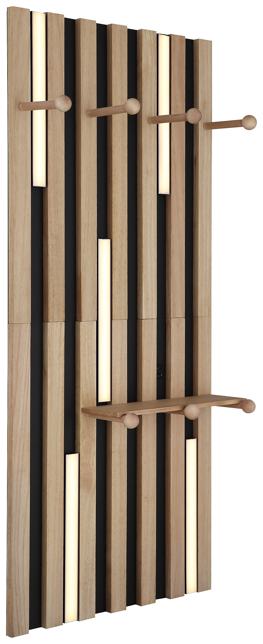 GLOBO Wandleuchte weiß braun mattschwarz Kunststoff Metall Holz B/H: ca. 50x110 cm 1.0 Brennstellen