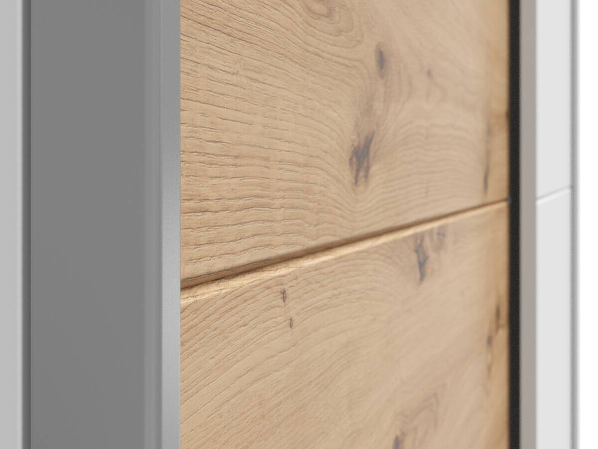 Schwebetürenschrank Time weiß Eiche Artisan Nachbildung B/H/T: ca. 170,3x190,5x59 cm