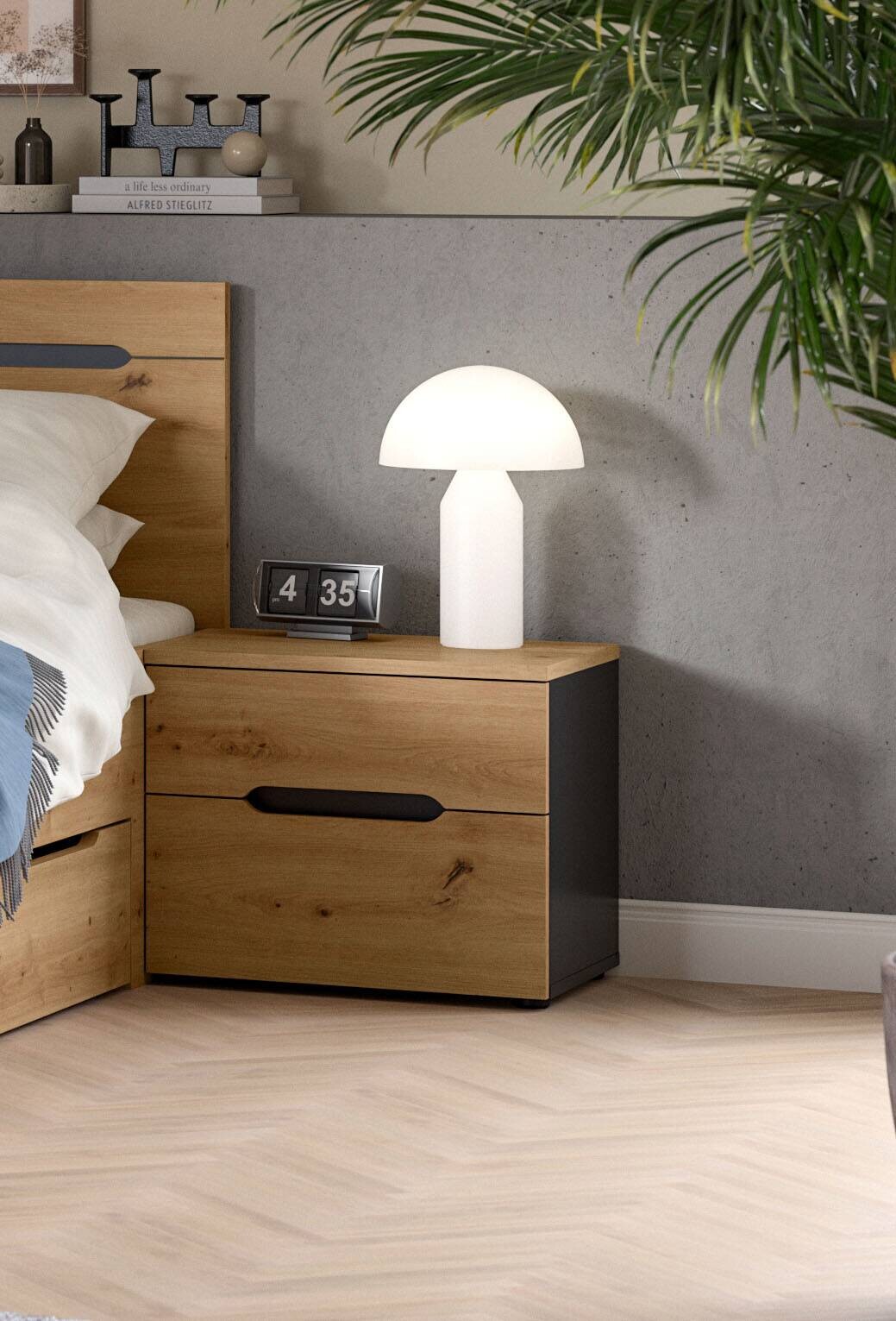 Nachtkonsolen CANU, 2er-Set basaltgrau Artisan Nachbildung B/H/T: ca. 50x42x37 cm