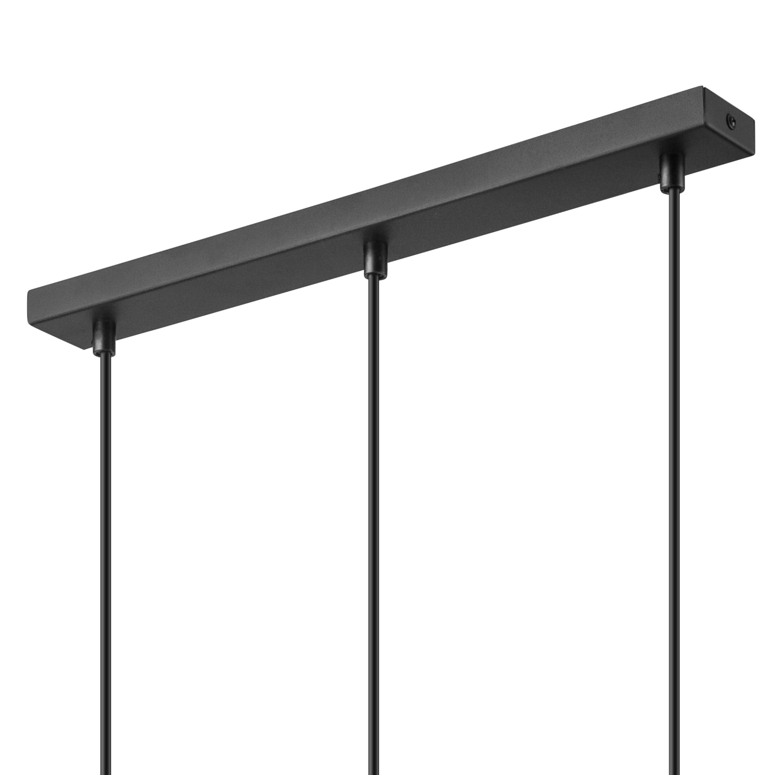 Lamkur Pendelleuchte gold Stahl Glas B/H/L: ca. 8x95x45 cm GU10 3 Brennstellen