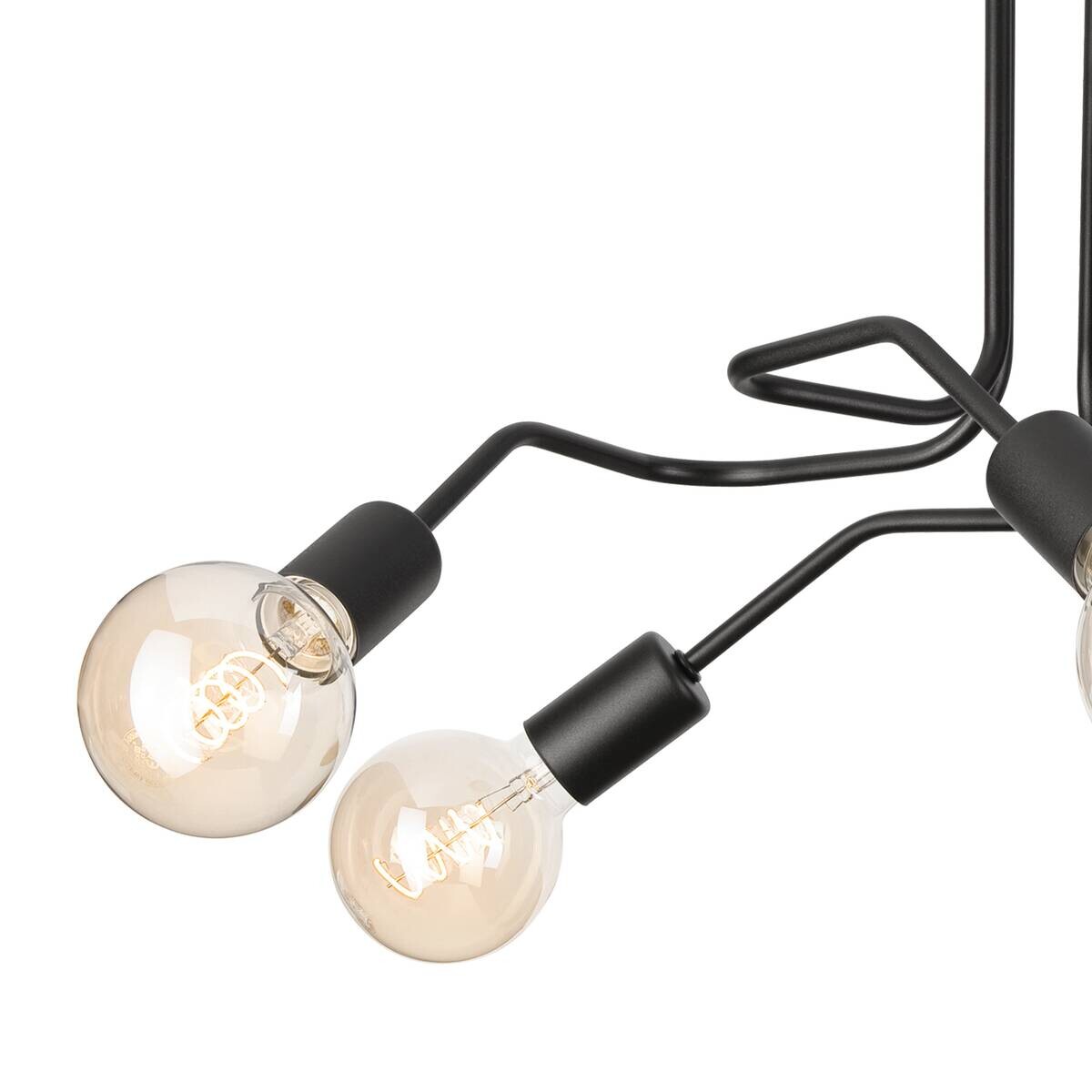 Lamkur Deckenleuchte Domino schwarz Stahl H/L: ca. 40x59 cm E27 5 Brennstellen