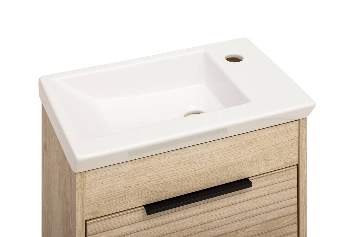 Waschplatz Mads Eiche Nachbildung weiß B/H/T: ca. 45,5x78x27,5 cm