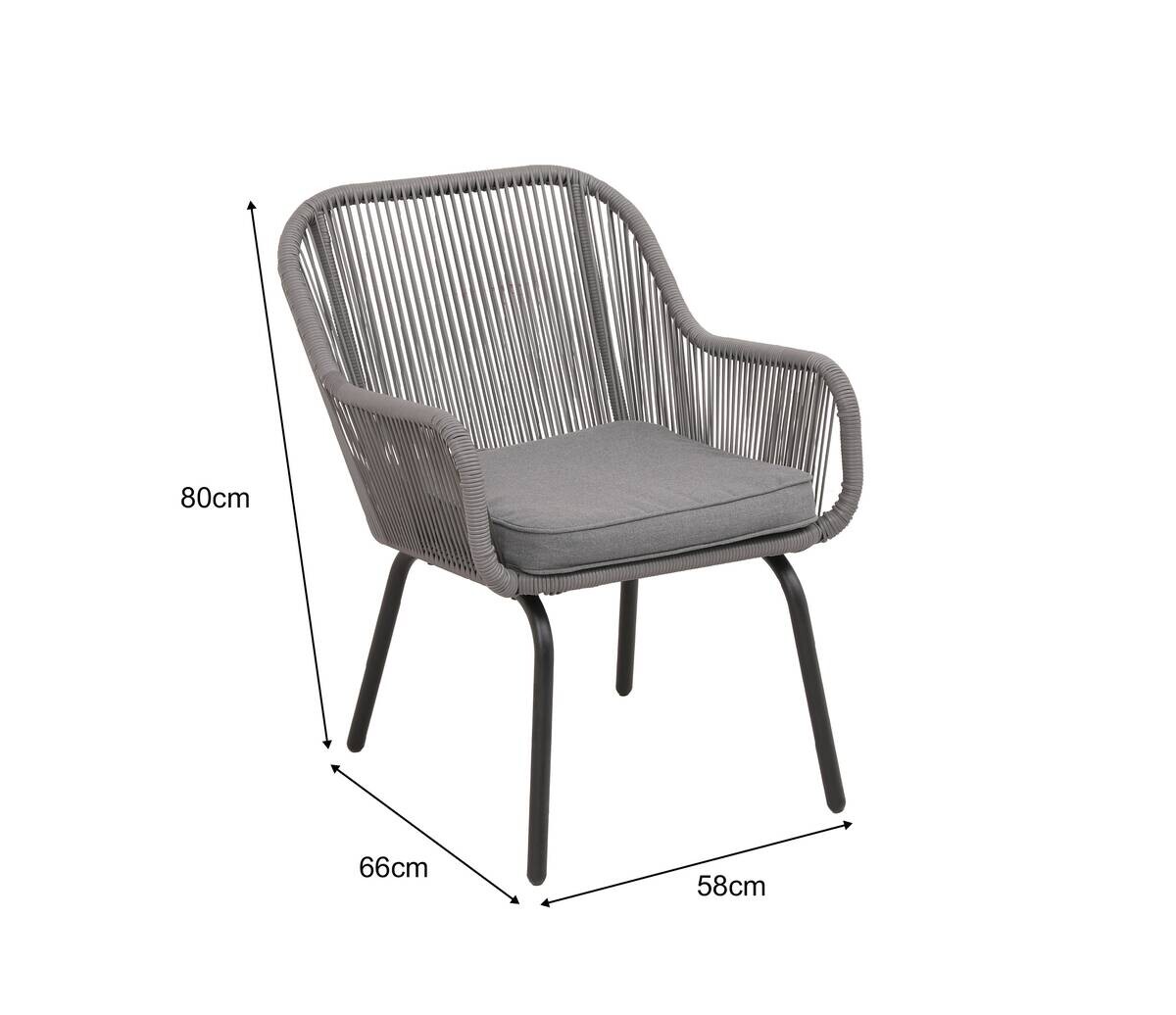 POCOline Gartensitzgruppe Milos dunkelgrau Stahl