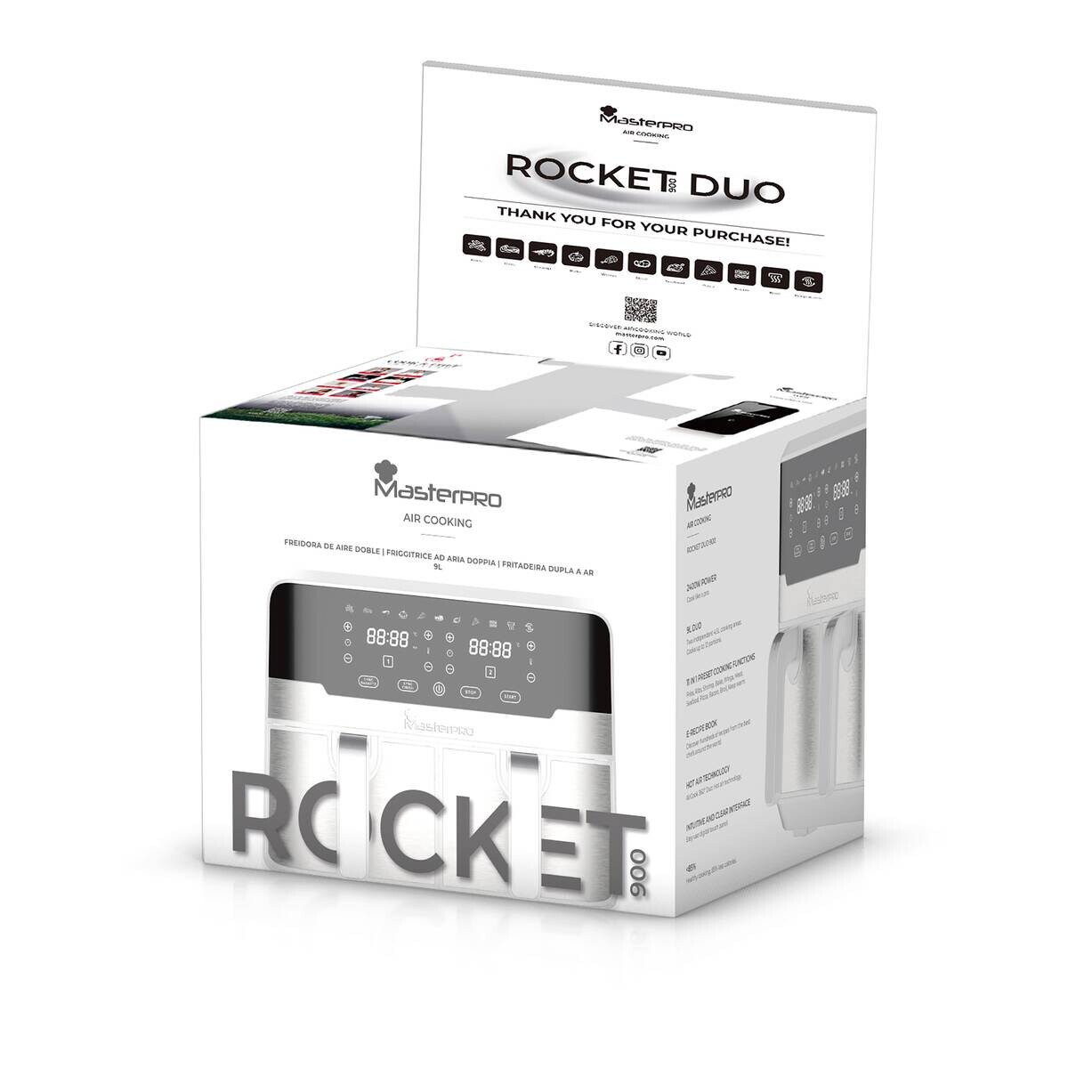 MASTERPRO Heißluftfritteuse ROCKET DUO 900
