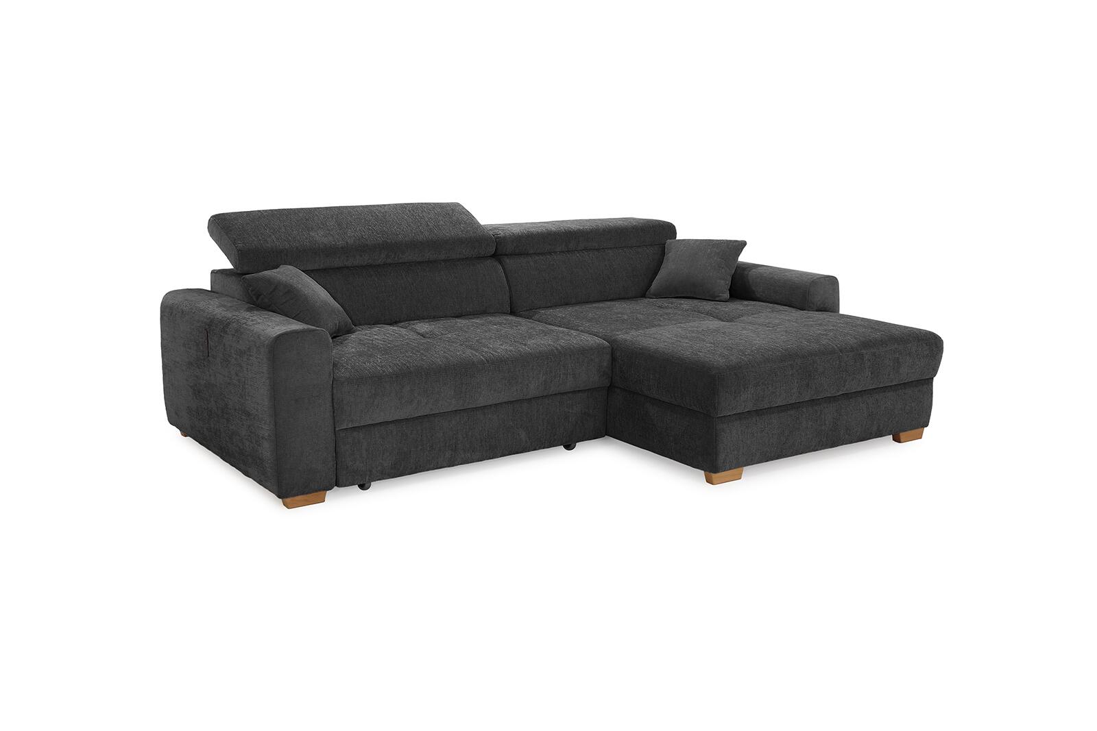 Ecksofa mit elektrischer XXL Sitztiefenverstellung dunkelgrau Flachgewebe B/H/T: ca. 277x109x187 cm Ecksofa mit elektrischer XXL Sitztiefenverstellung dunkelgrau Flachgewebe B/H/T: ca. 277x109x187 cm