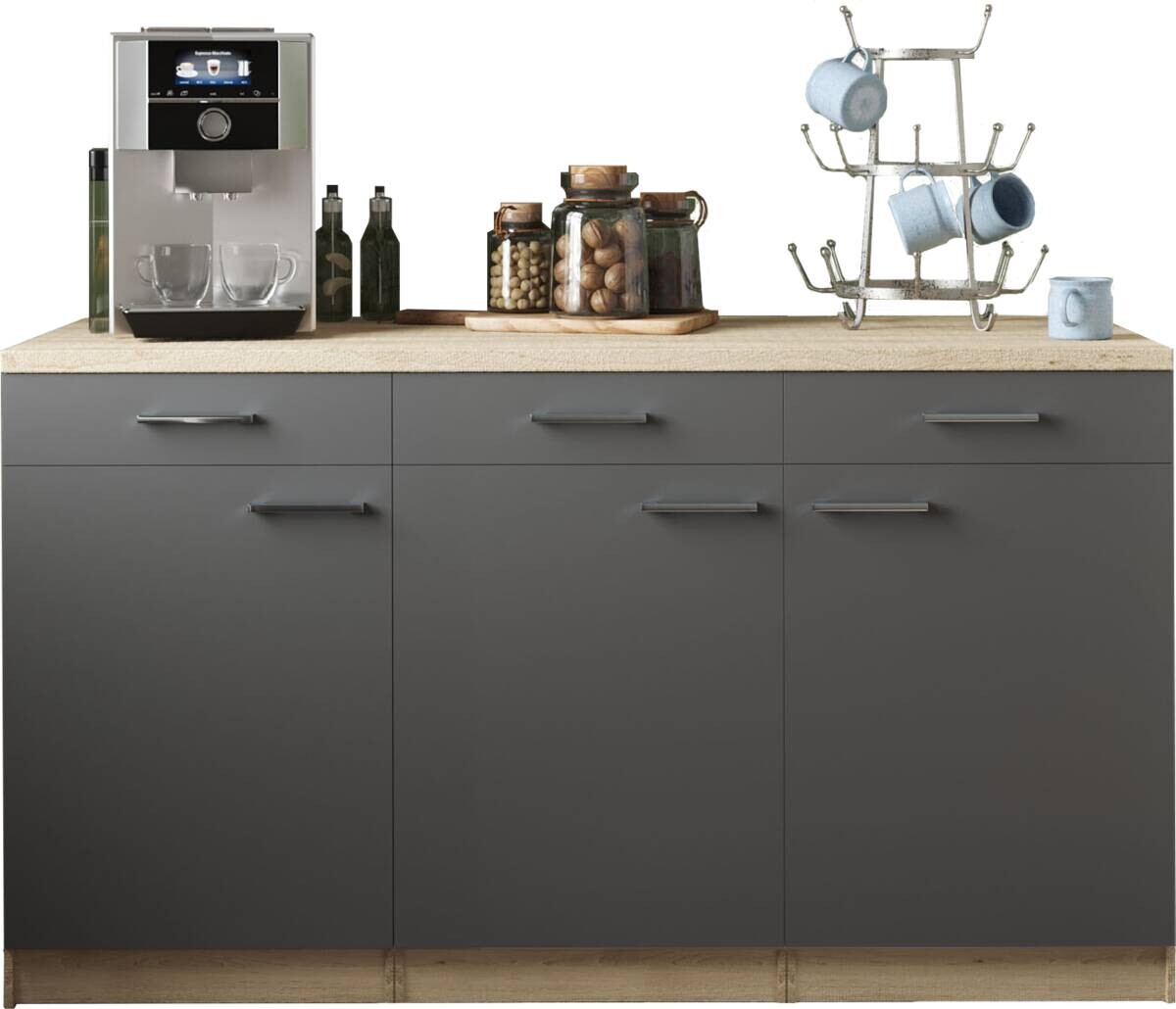 Anbauküchen-Set Merle grau B/H/T: ca. 150x85x60 cm
