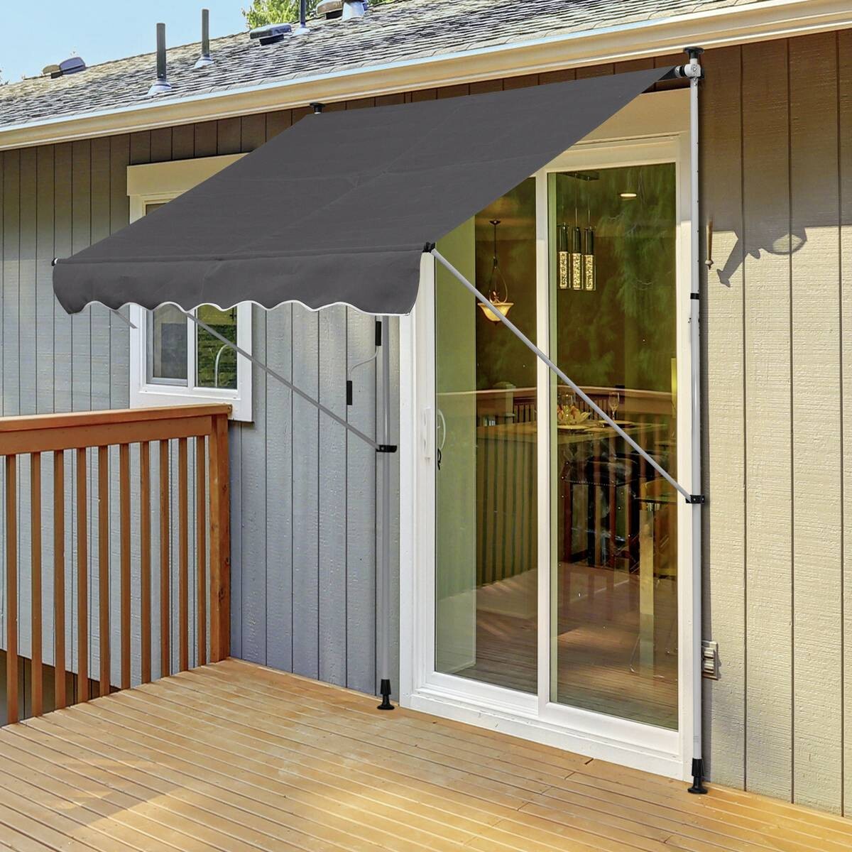 Outsunny Klemm-Markise grau B/L: ca. 200x150 cm