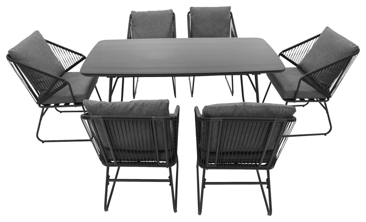 POCOline Gartensitzgruppe schwarz Stahl