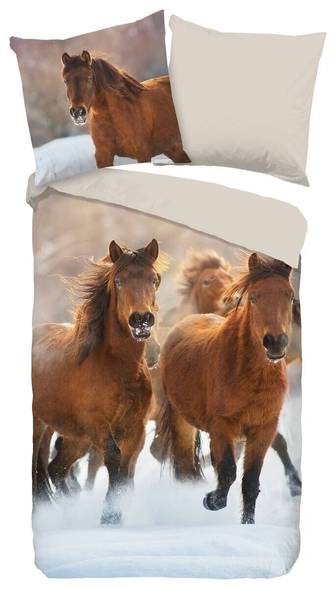 Baumwoll Bettwäsche Ponies Flanell Multi Baumwolle B/L: ca. 135x200 cm