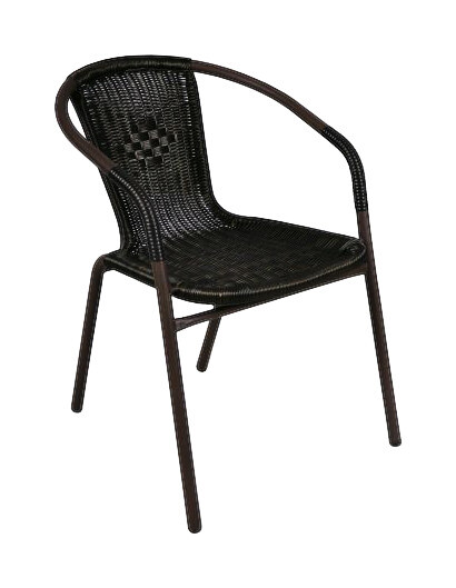 VCM Bistrostuhl dunkelbraun Polyrattan B/H/L: ca. 53x60x73 cm