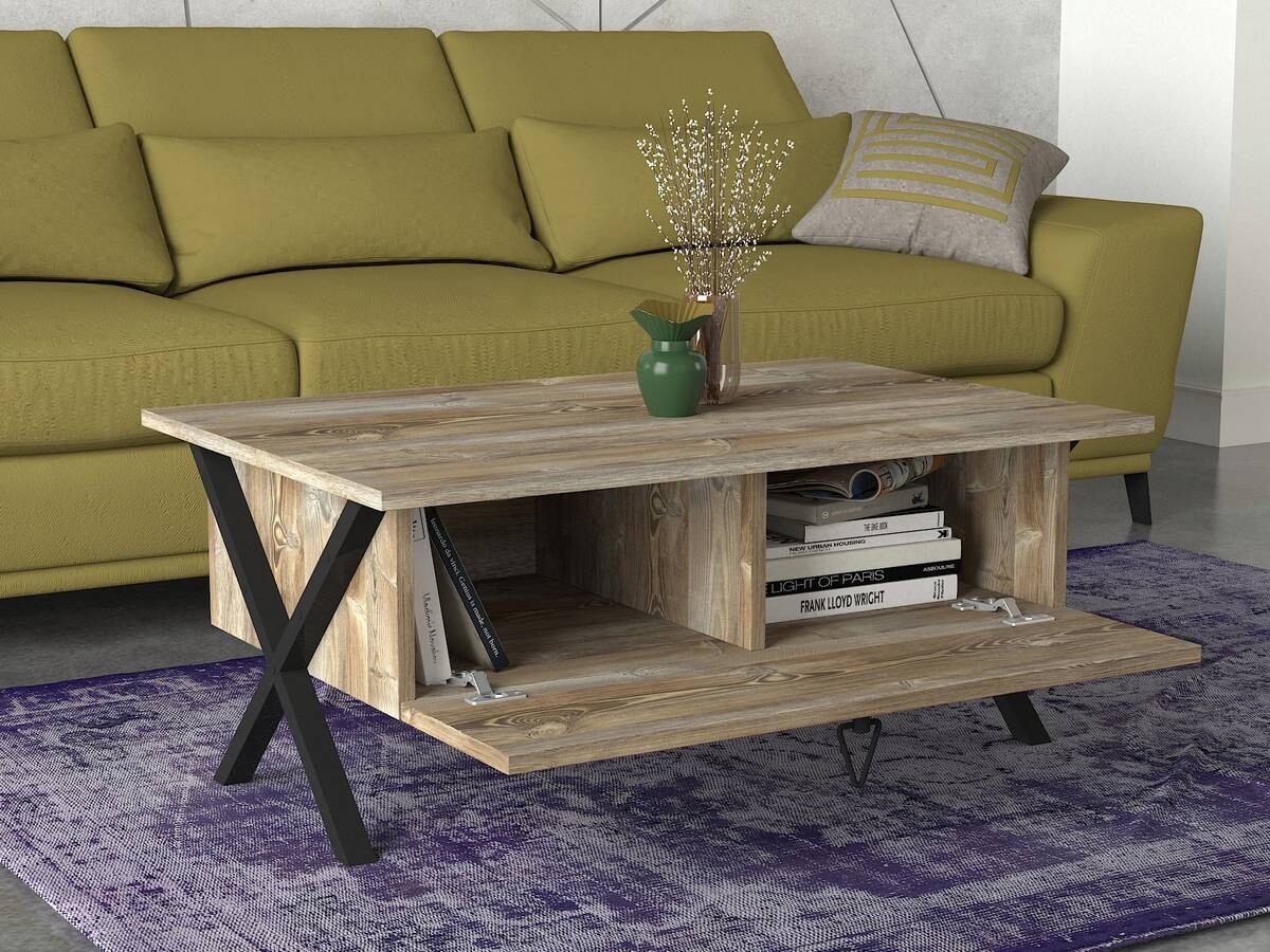 Couchtisch Zeth Eiche Nachbildung B/H/T: ca. 90x39x60 cm