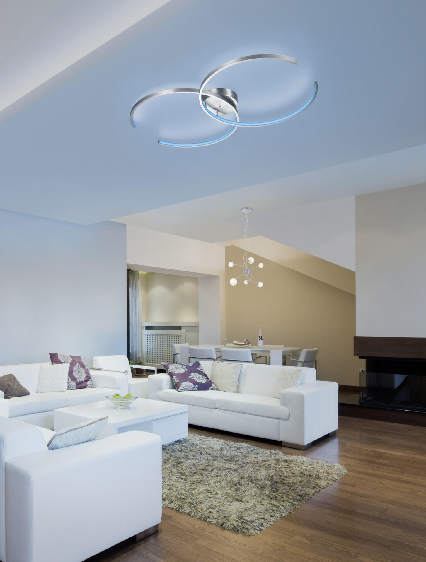 TRIO Deckenleuchte Citizen schwarz Metall B/H/T: ca. 94x8x55 cm 2 Brennstellen