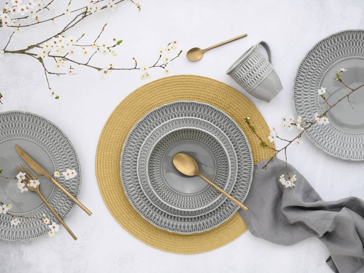 CreaTable Kombiservice Sofia grau Porzellan 16 tlg.