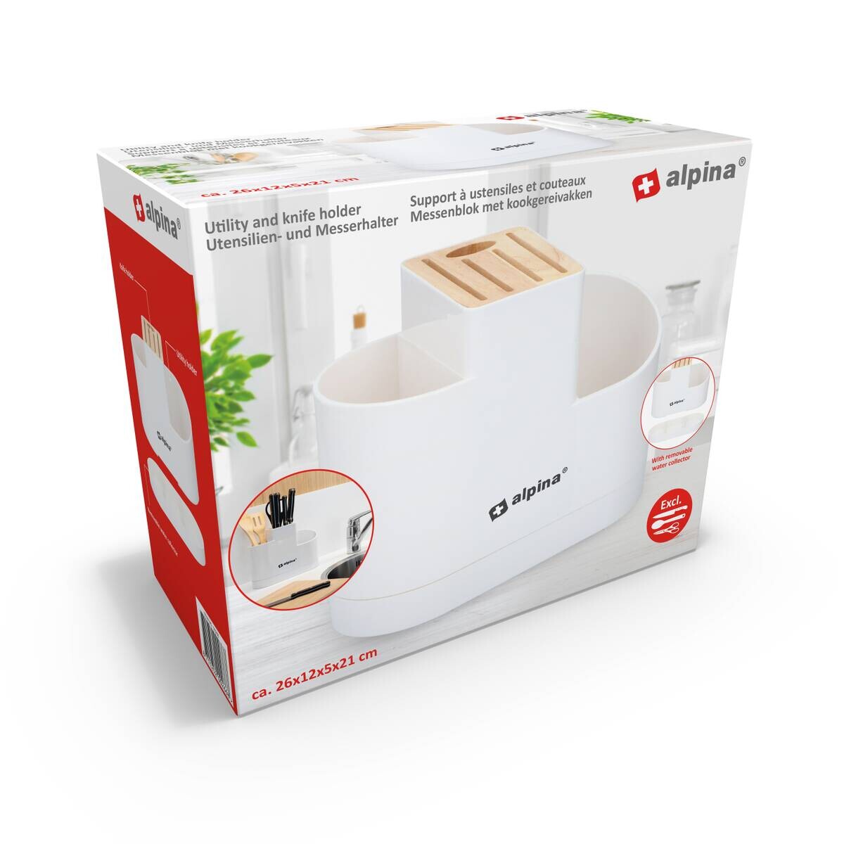 alpina Küchen-Organizer weiß Kunststoff
