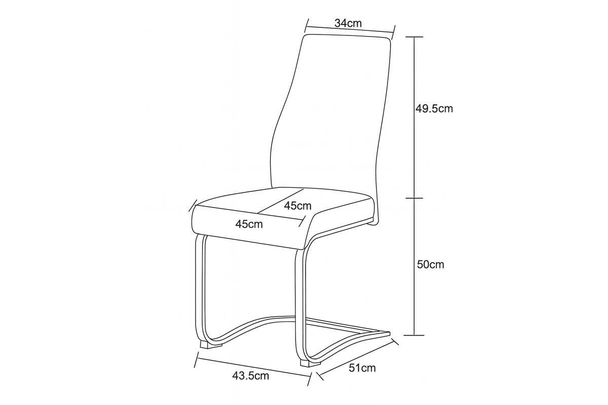 Schwingstuhl TINA, 2er Set creme Webstoff B/H/T: ca. 43x98x59 cm