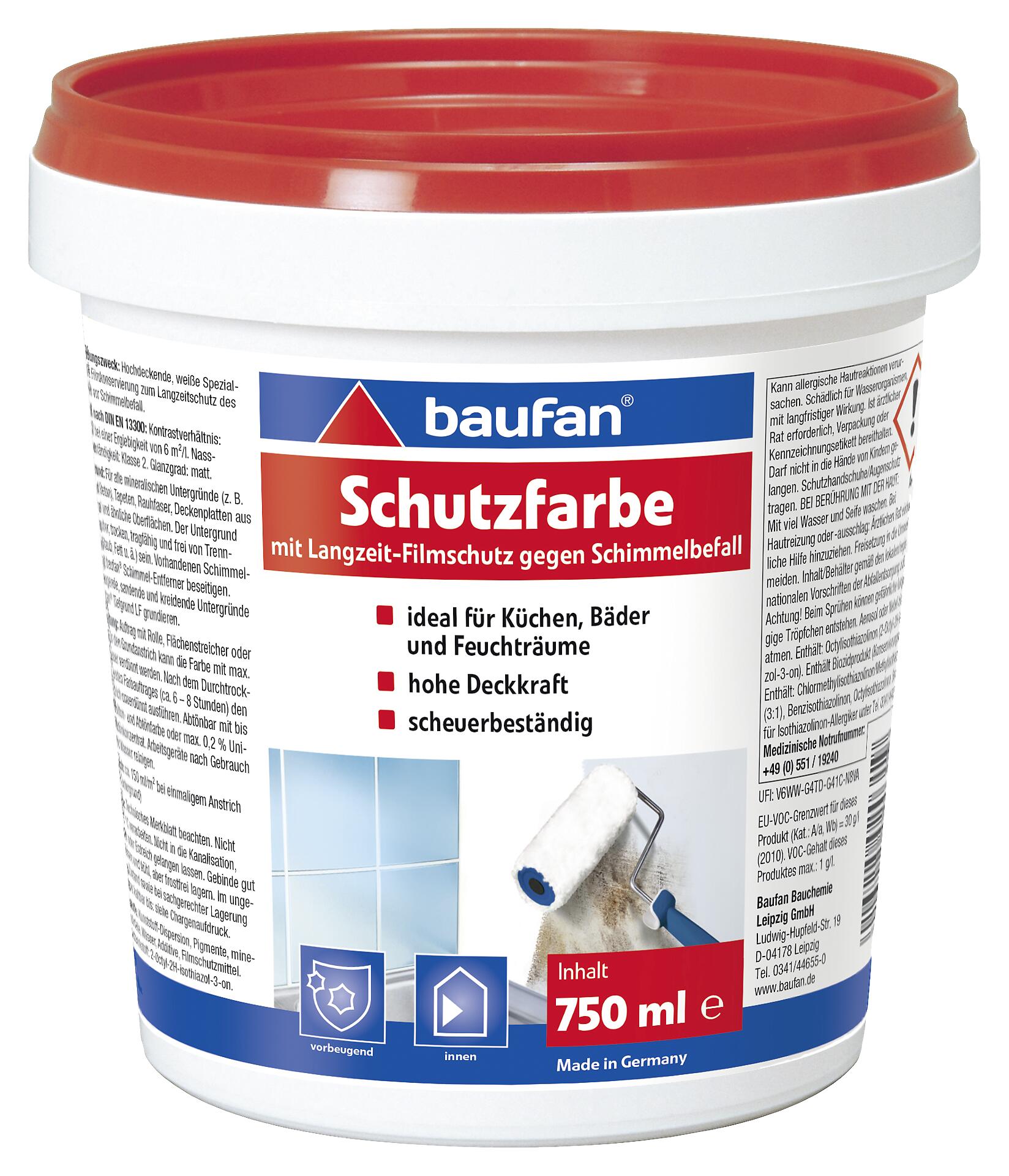 Baufan Anti-Schimmelfarbe weiß ca. 0,75 l