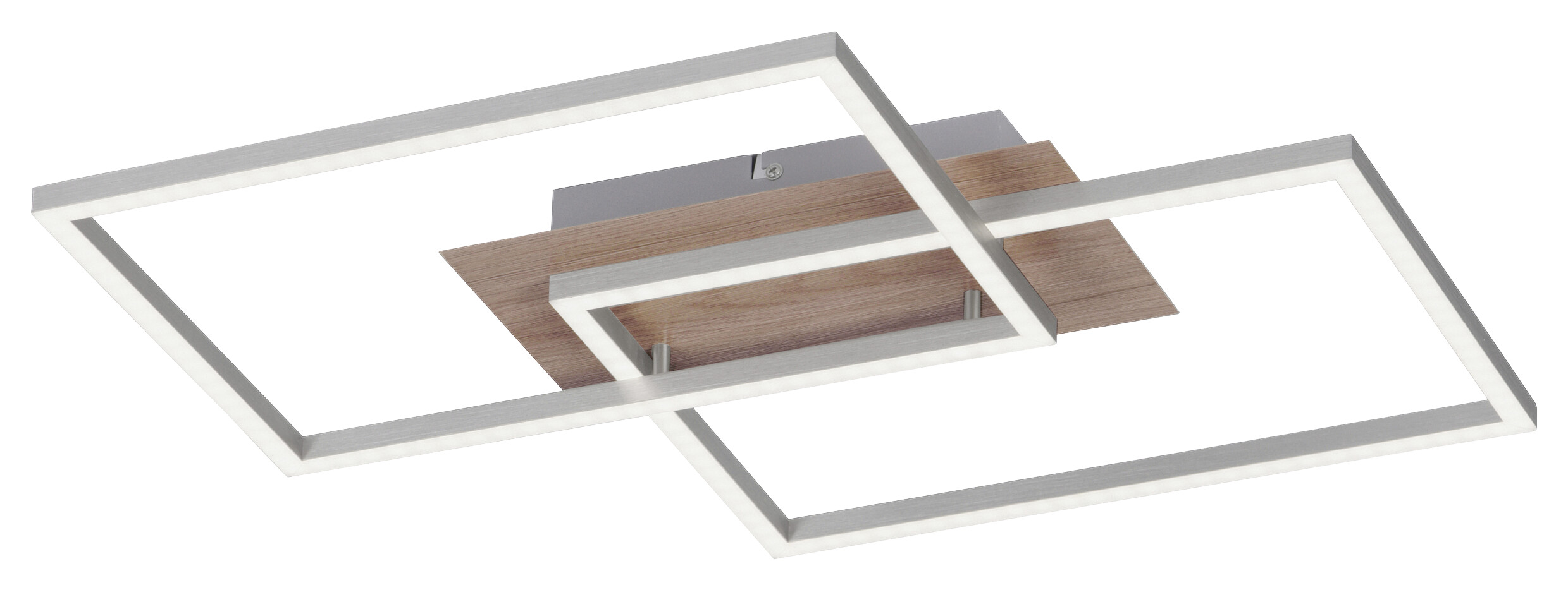 Just Light Deckenleuchte PN14018-78  Iven stahlfarbig natur Aluminium Stahl Kunststoff B/H/L: ca. 42x7x50 cm