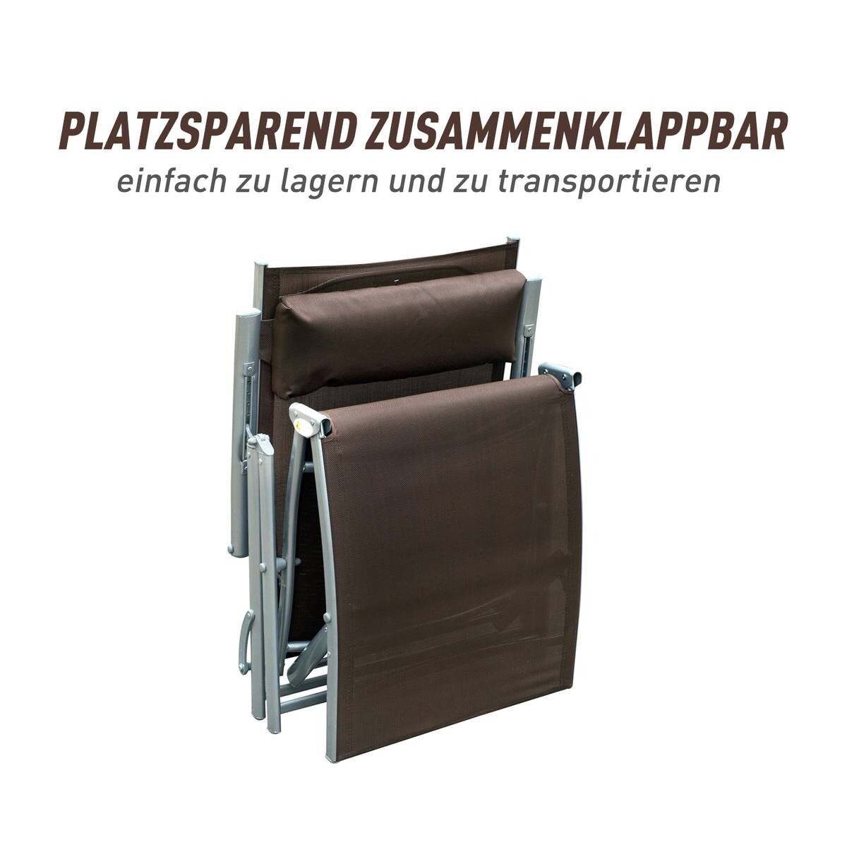 Outsunny Gartenliege braun Stoff B/H/L: ca. 635x100,5x137 cm