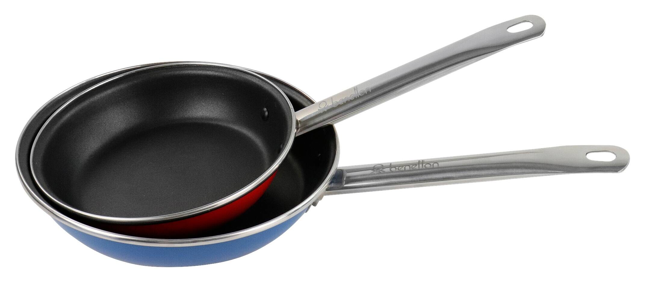 BENETTON Pfannenset RAINBOW blau Stahl 2 tlg.