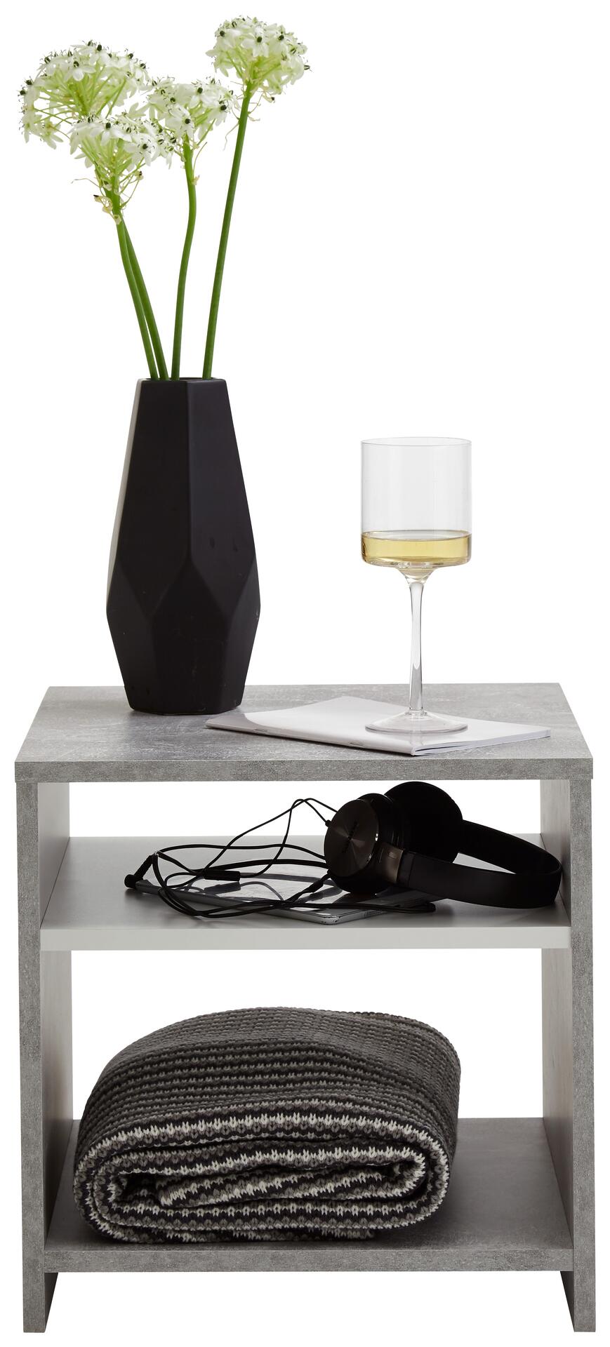 Beistelltisch  Beton Optik weiß B/H/T: ca. 40x40x40 cm