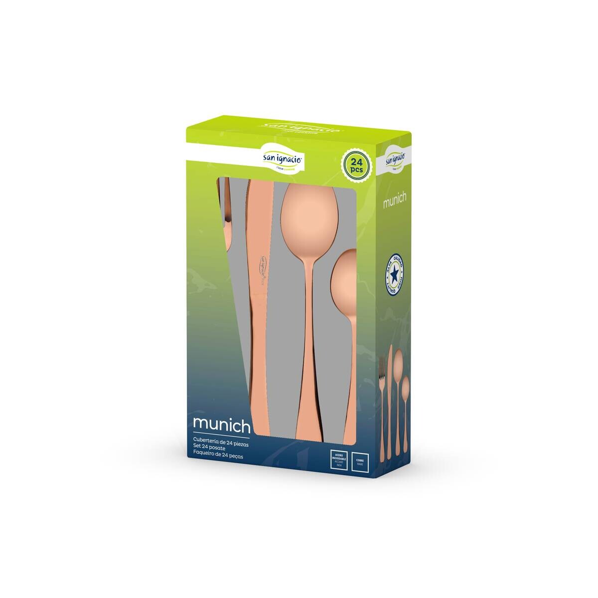SAN IGNACIO Besteckset MUNICH rosa Edelstahl 24 tlg.