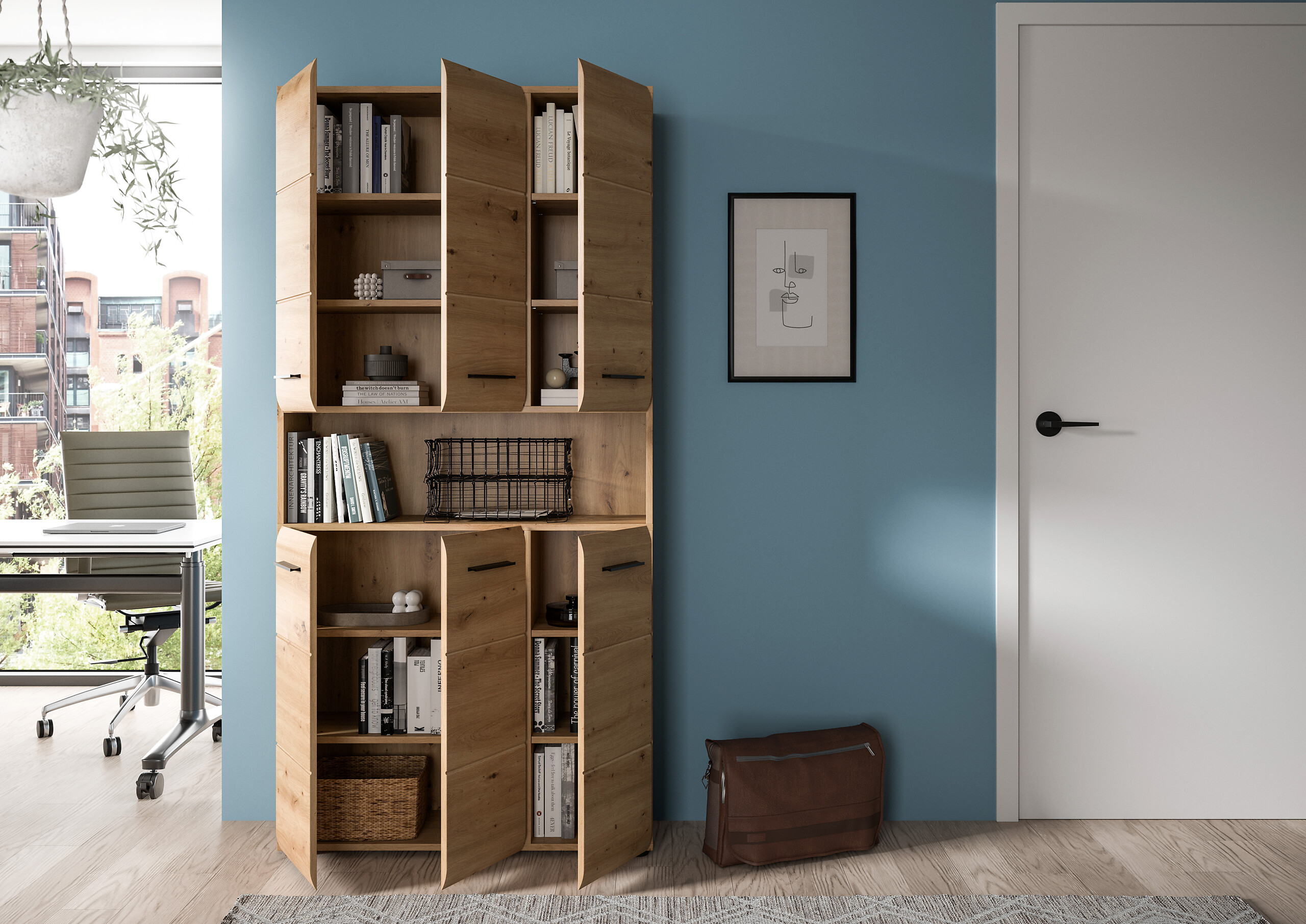 Mehrzweckschrank Ice Artisan Oak Nachbildung B/H/T: ca. 90x185x30 cm