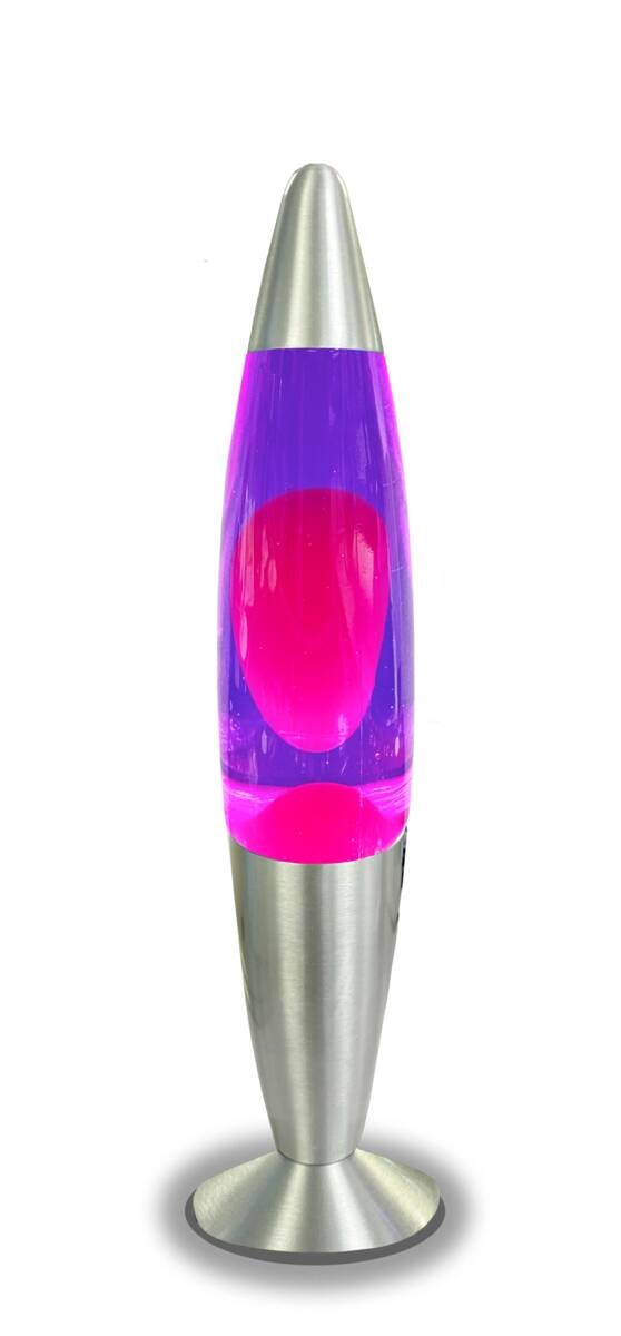 HWH LED-Lavalampe lila pink Aluminium Glas H/D: ca. 34x62 cm